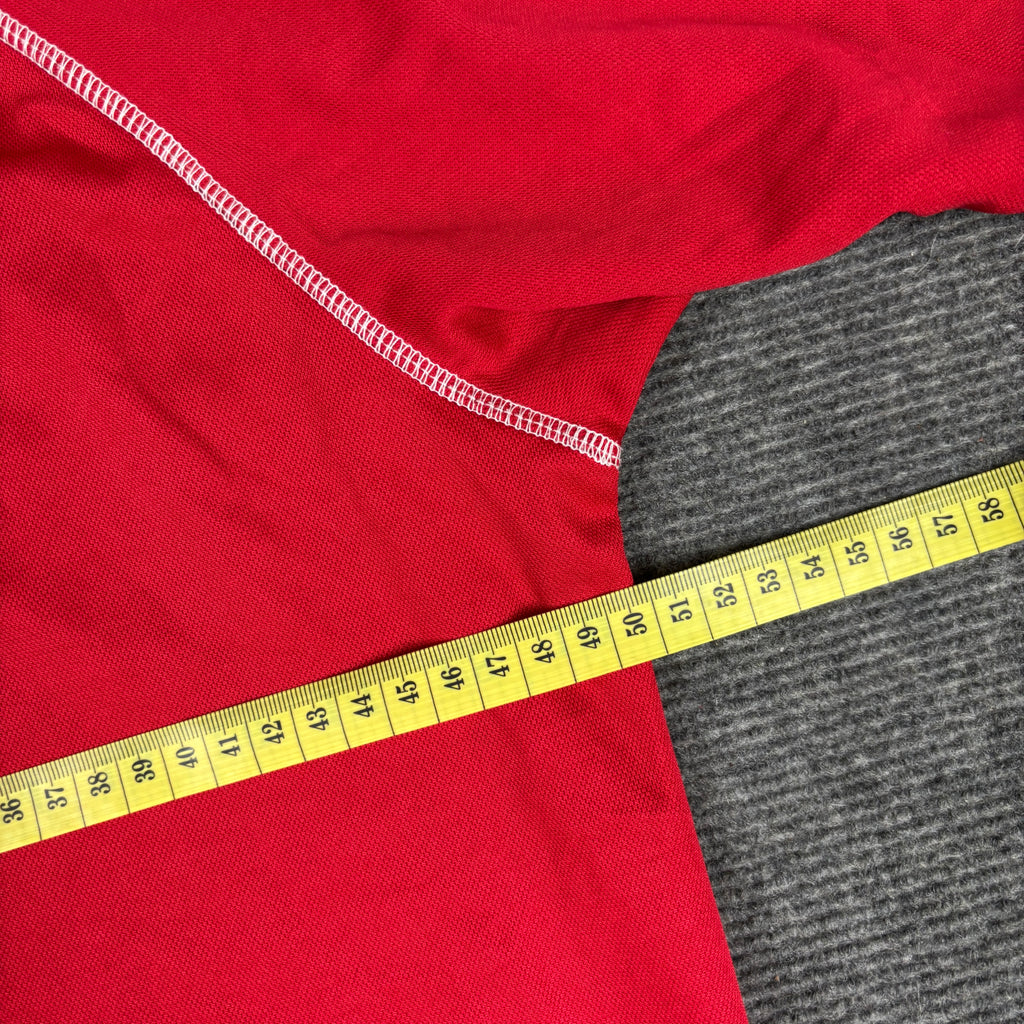 Y2K Kappa Training T-shirt Men's Medium Red White Stitching Omini Logo Sleeves Activewear