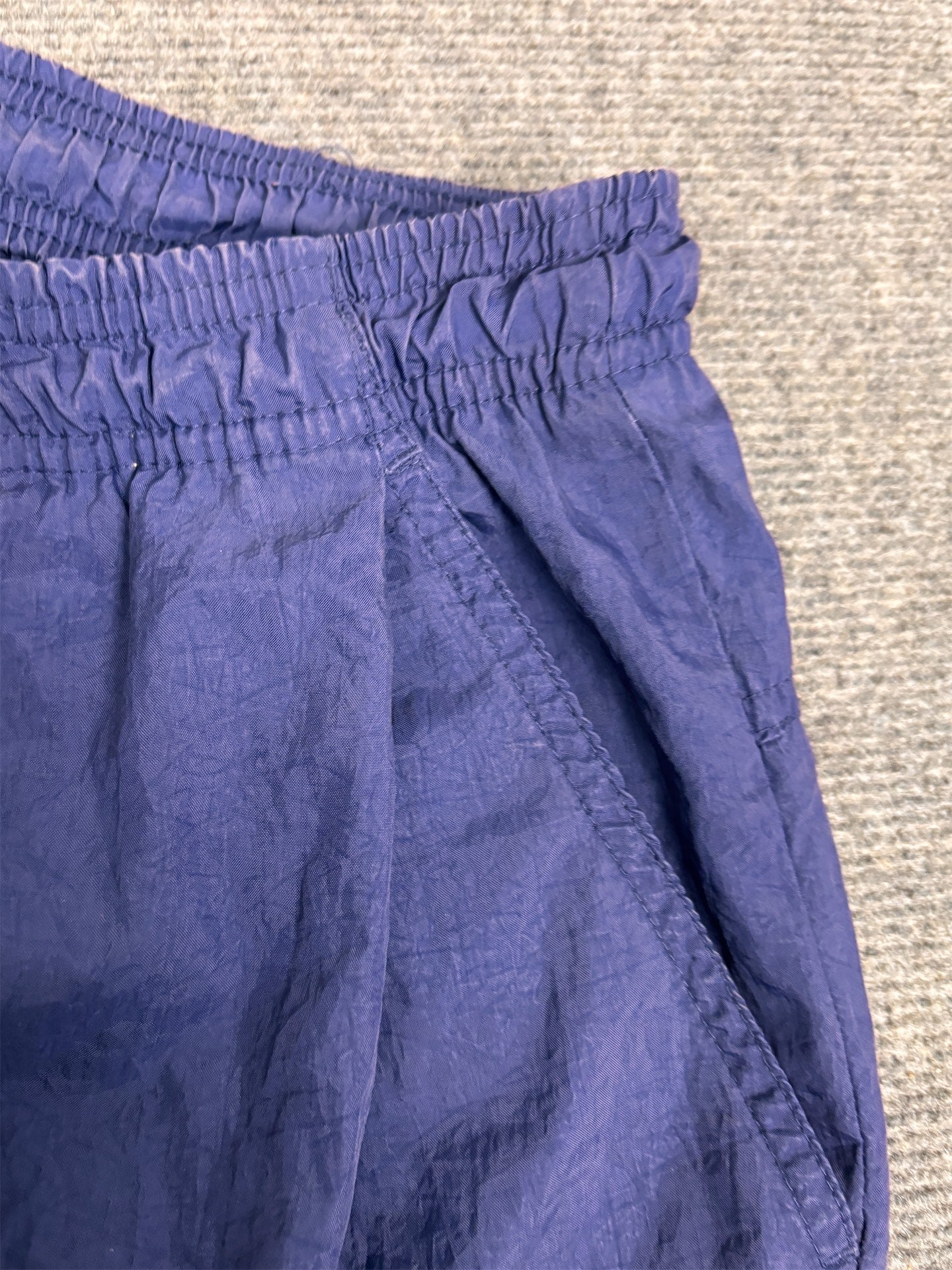 Vintage 90's Nike Track Pants Men's XL Navy Swoosh Parachute Joggers Tapered