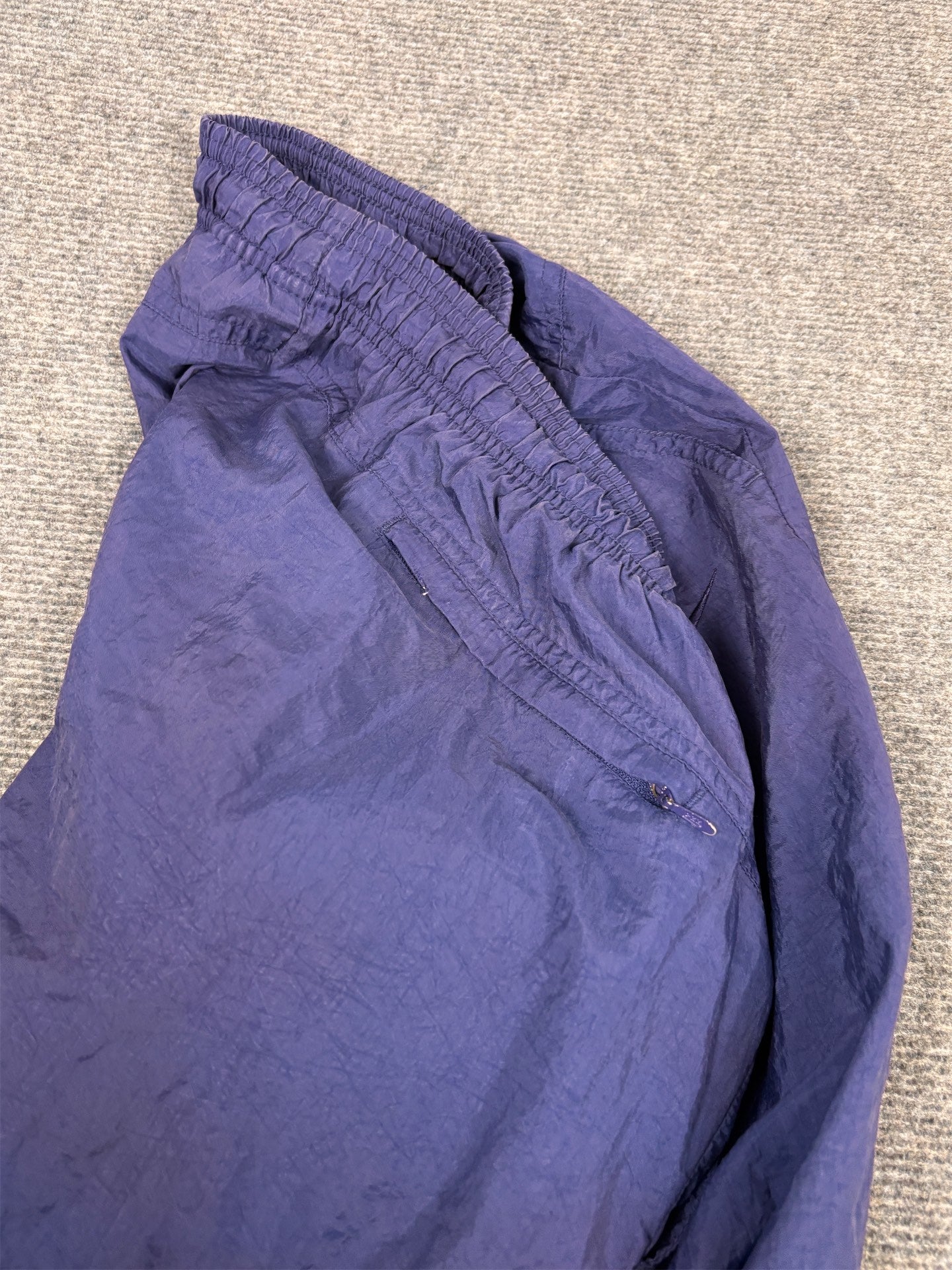 Vintage 90's Nike Track Pants Men's XL Navy Swoosh Parachute Joggers Tapered