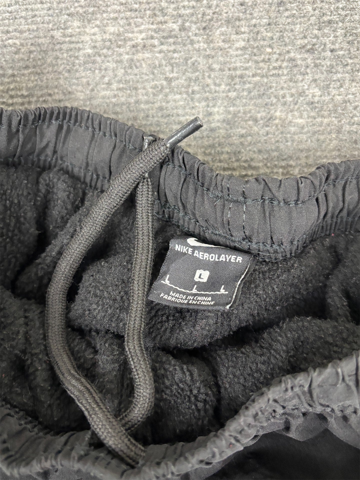 Nike Aerolayer Track Pants Men's S Black Fleece Interior Windbreaker Joggers Wide Leg