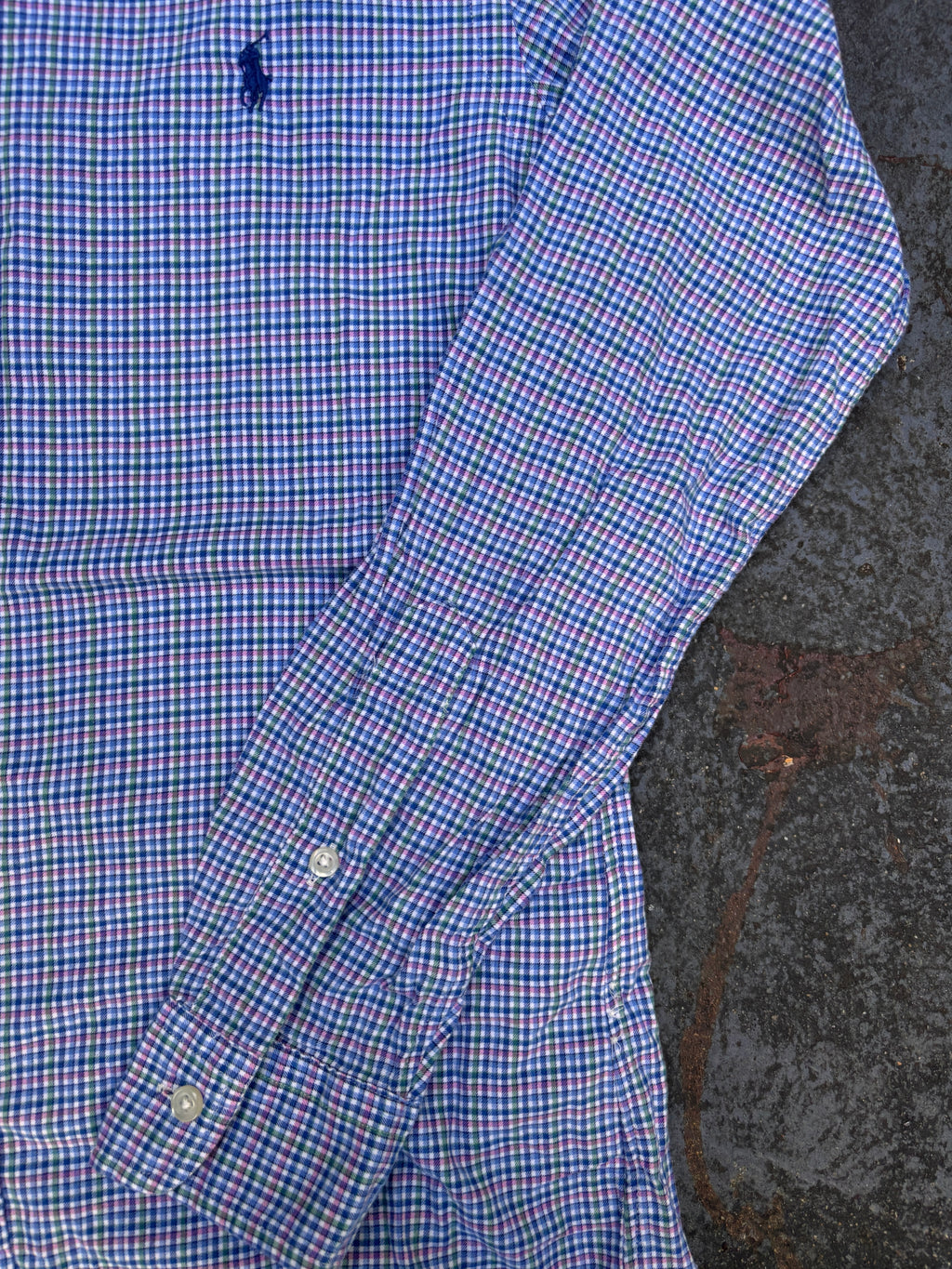 Ralph Lauren Shirt Women’s S Multi Colour Check Slim Fit Pony Logo Button Up