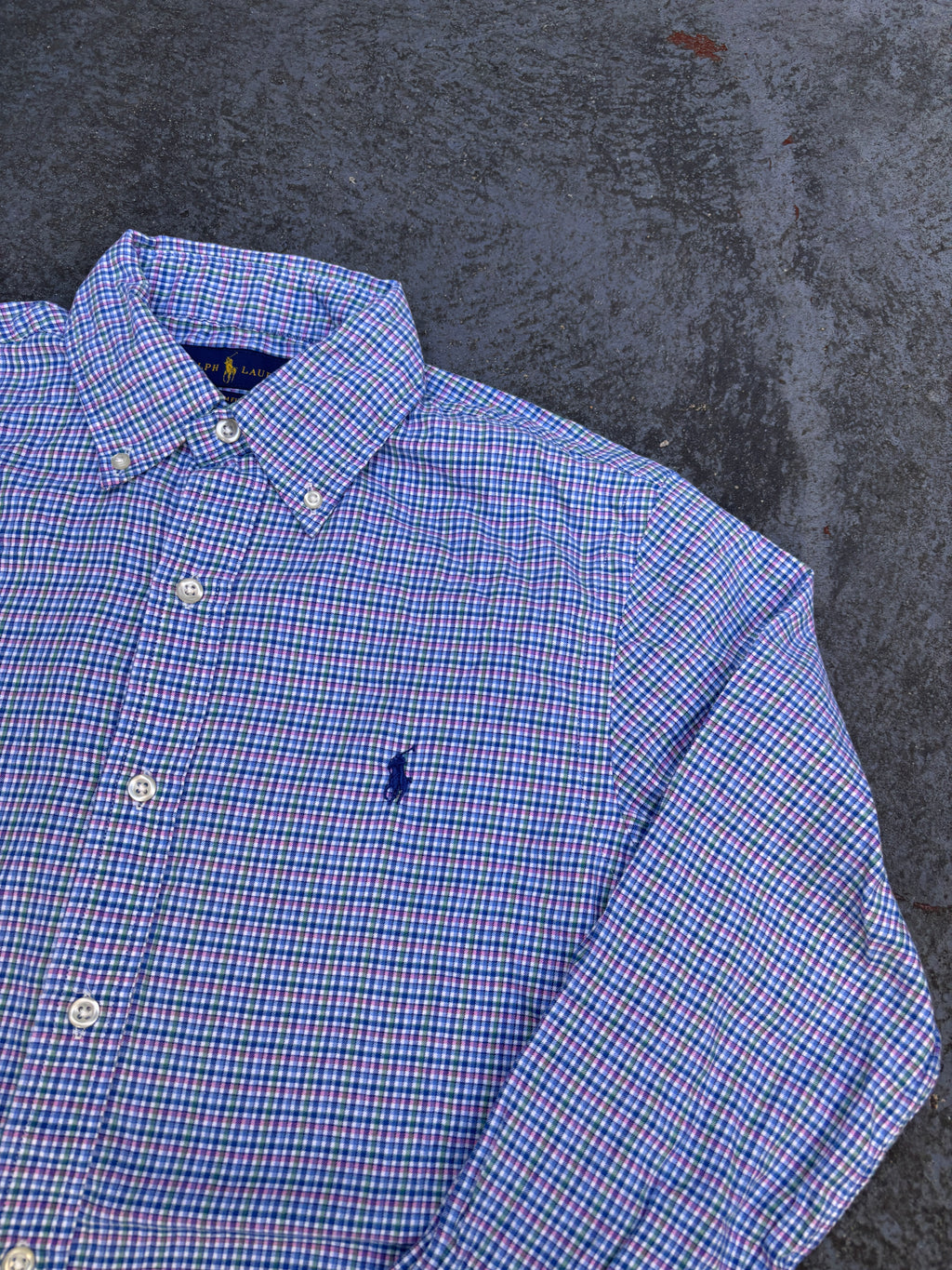 Ralph Lauren Shirt Women’s S Multi Colour Check Slim Fit Pony Logo Button Up