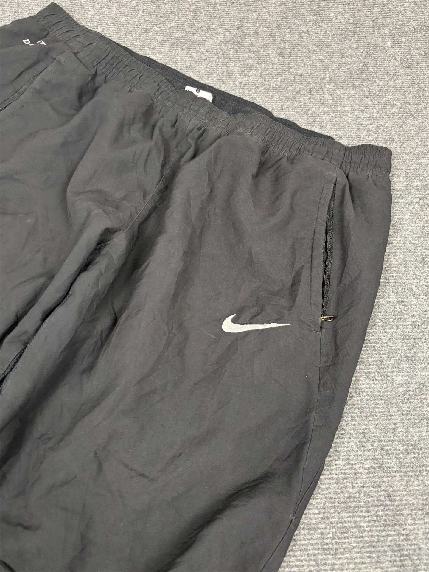 Nike Football Track Pants Men's L Black White Swoosh 7/8 Ankle Length Dr-Fit