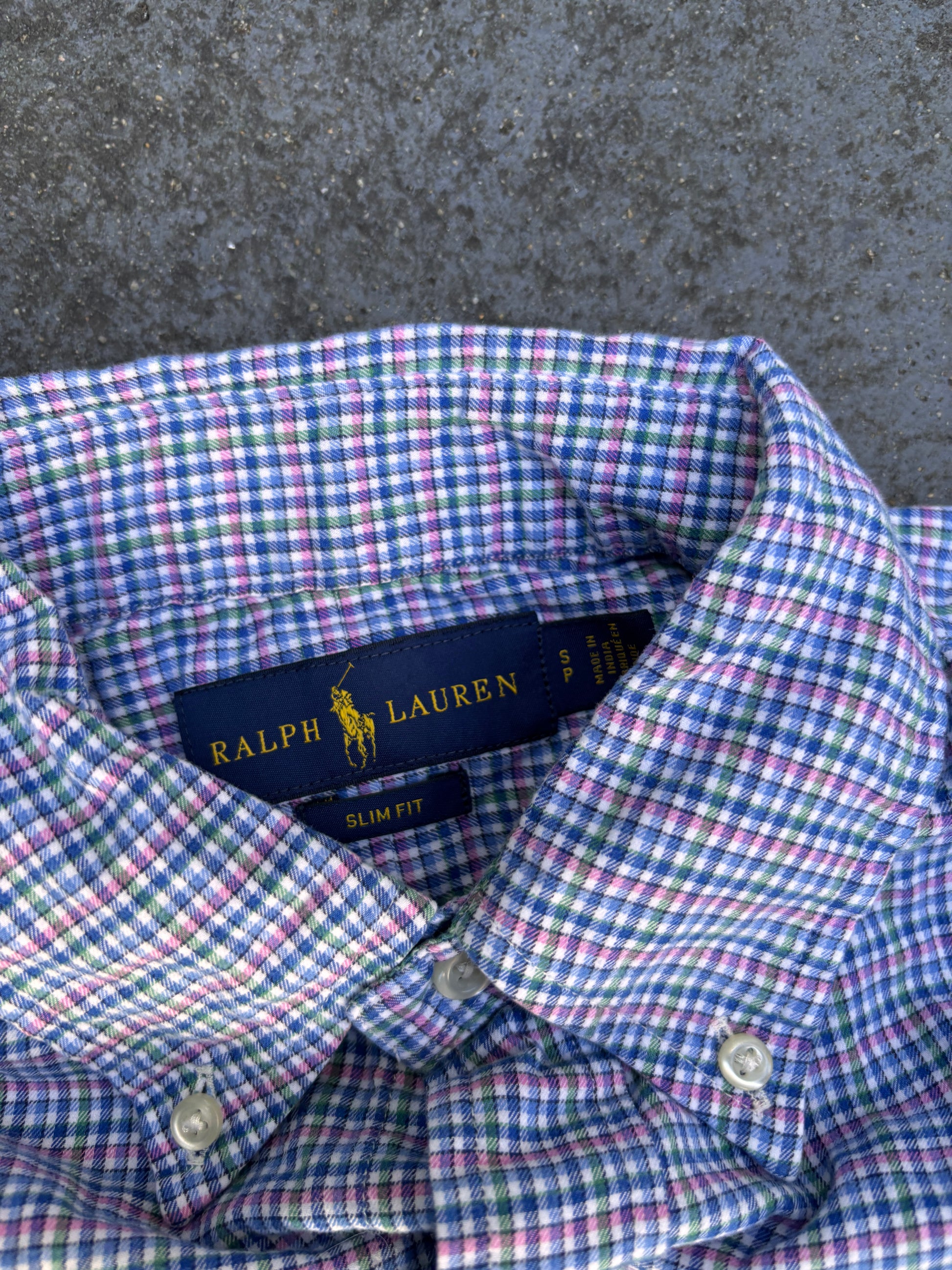 Ralph Lauren Shirt Women’s S Multi Colour Check Slim Fit Pony Logo Button Up
