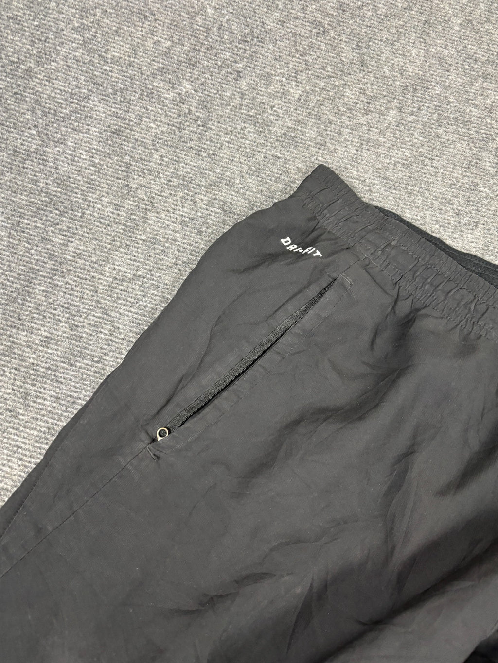 Nike Football Track Pants Men's L Black White Swoosh 7/8 Ankle Length Dr-Fit