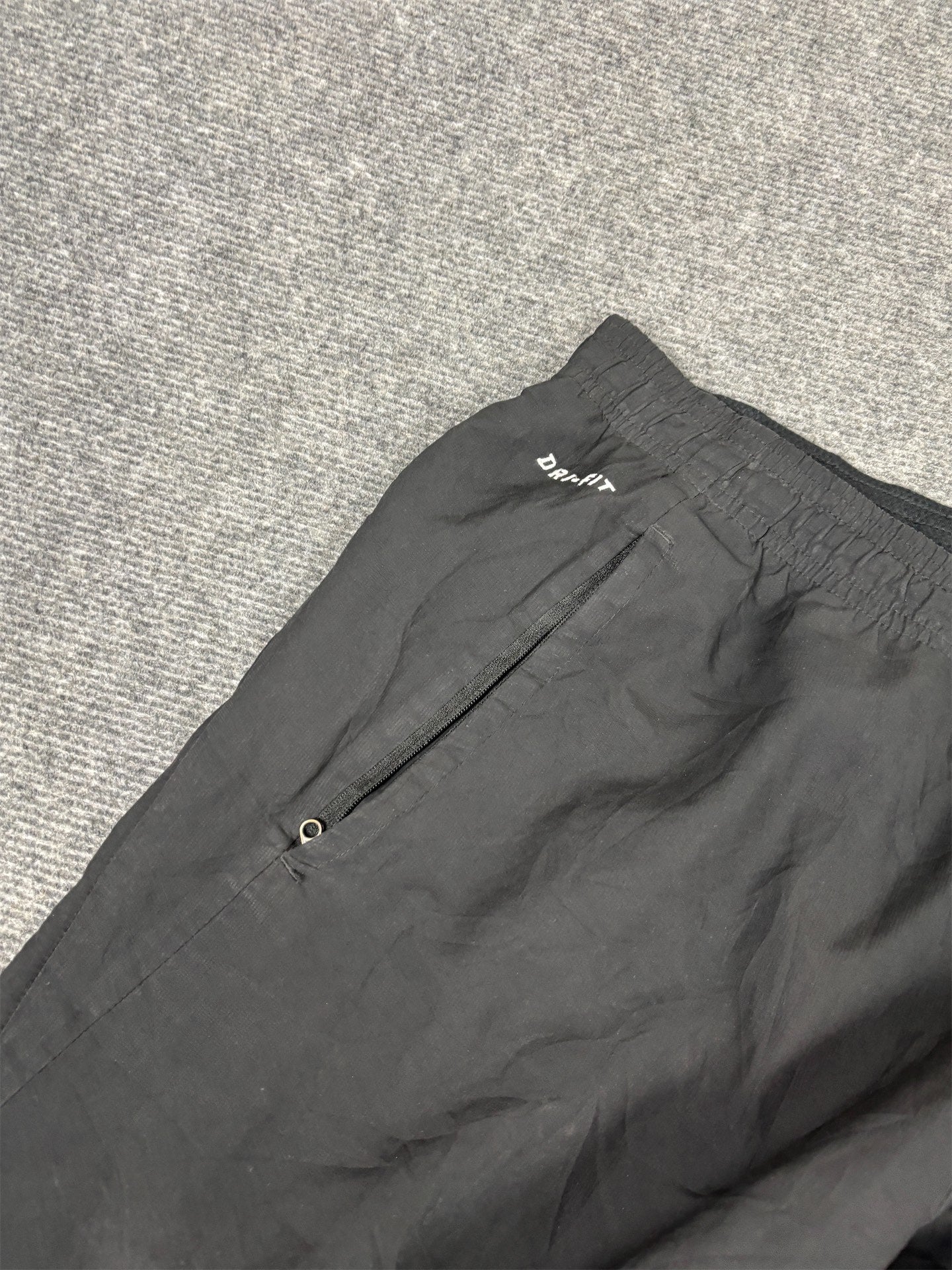Nike Football Track Pants Men's L Black White Swoosh 7/8 Ankle Length Dr-Fit