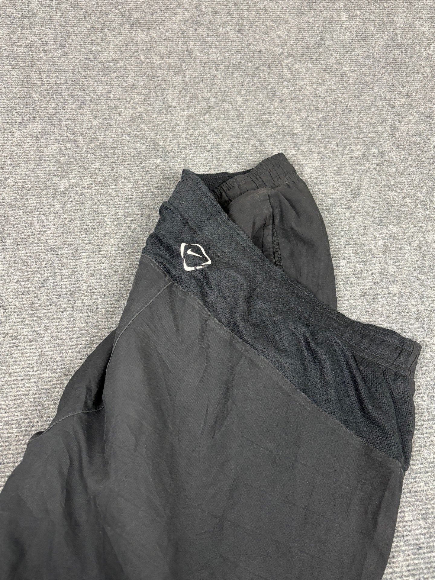 Nike Football Track Pants Men's L Black White Swoosh 7/8 Ankle Length Dr-Fit