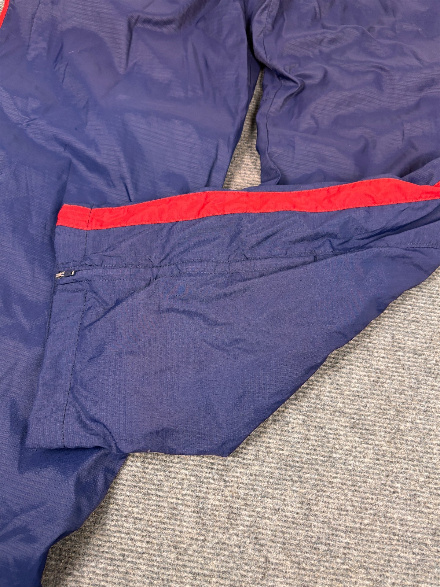 Vintage Y2K Nike Track Pants Men's M Navy Red Panel Swoosh Wide Leg