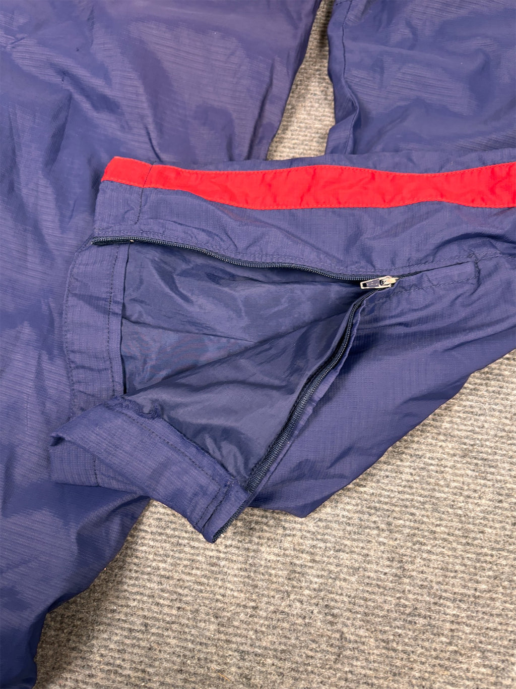 Vintage Y2K Nike Track Pants Men's M Navy Red Panel Swoosh Wide Leg