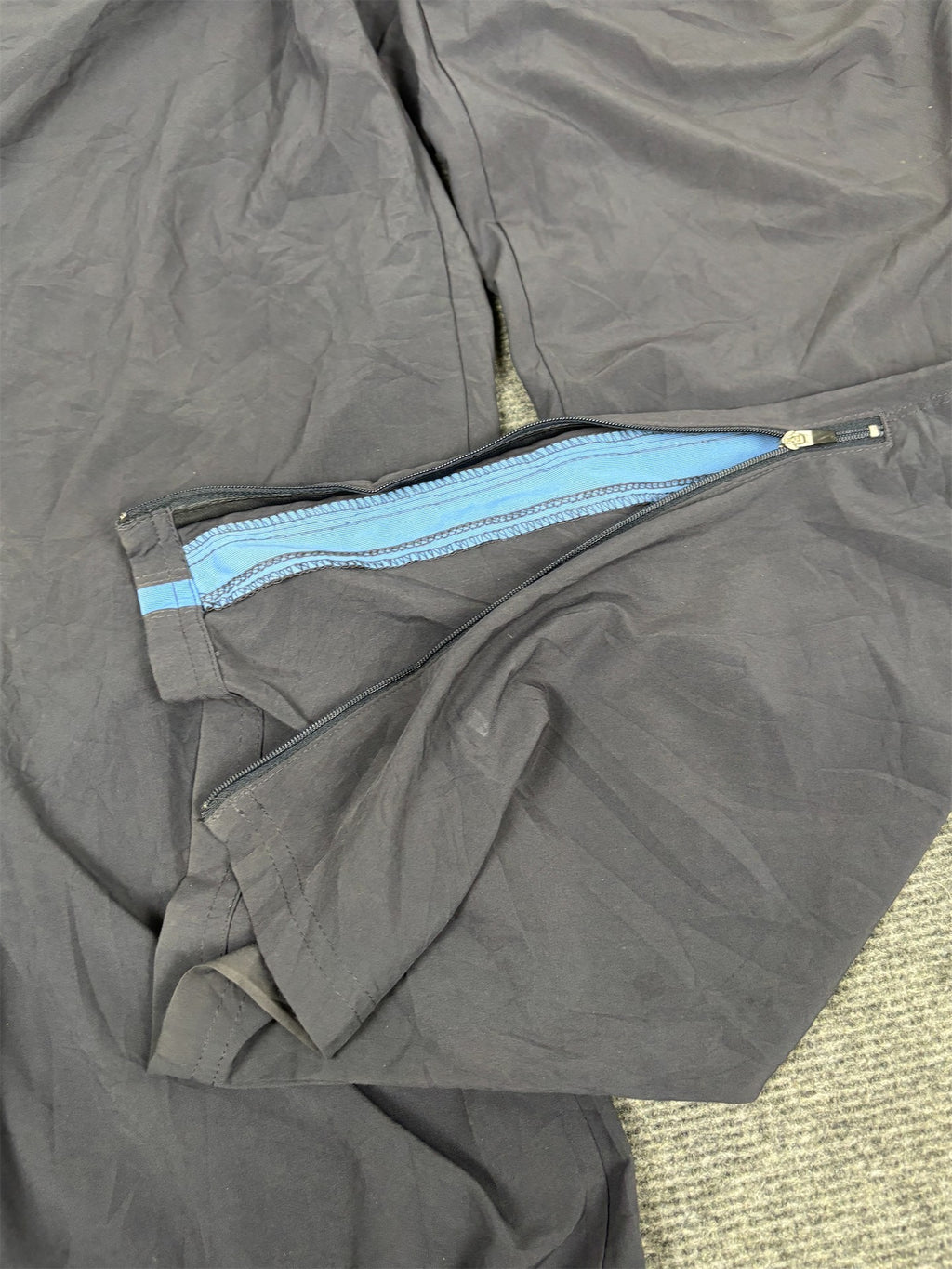 Vintage Y2K Nike Track Pants Men's L Grey Blue FIT-DRY Running Joggers Wide Leg