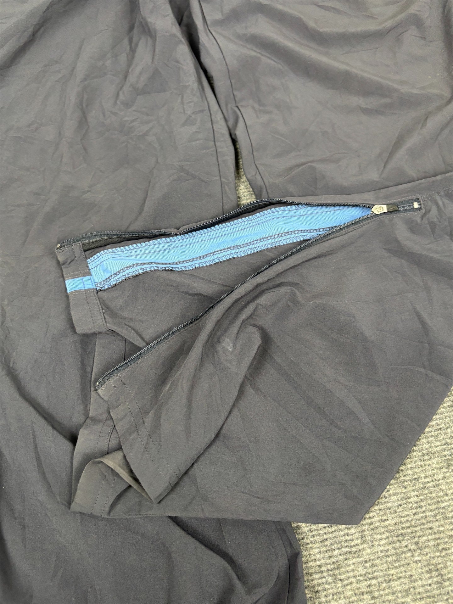 Vintage Y2K Nike Track Pants Men's L Grey Blue FIT-DRY Running Joggers Wide Leg
