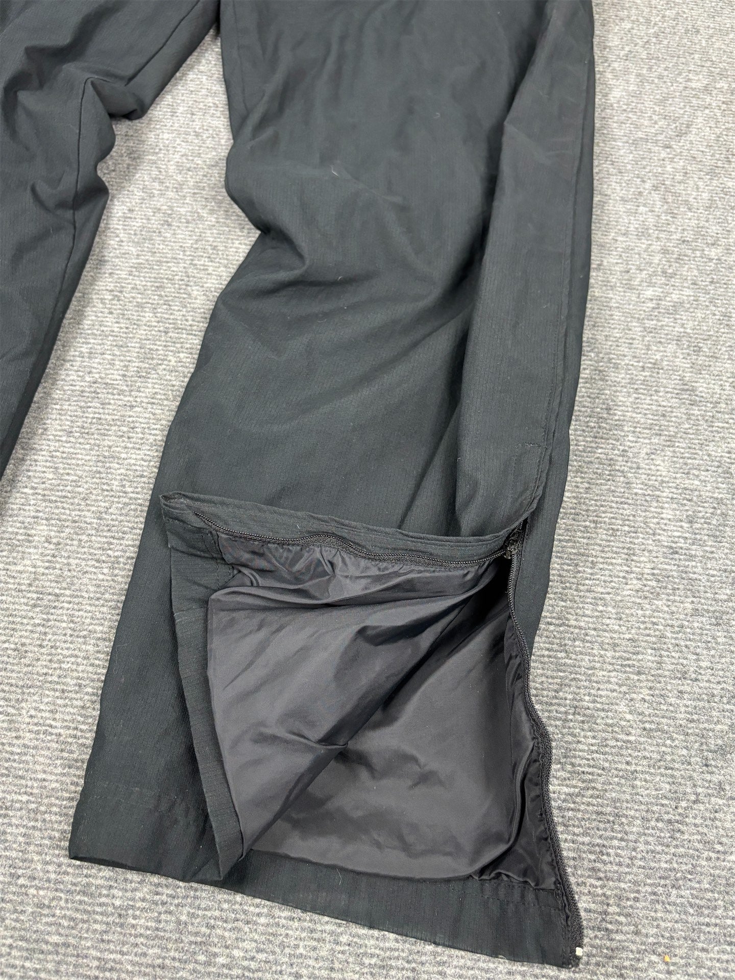 Vintage Y2K Nike Track Pants Men's XL Black Grey Swoosh Heavy Joggers Wide Leg