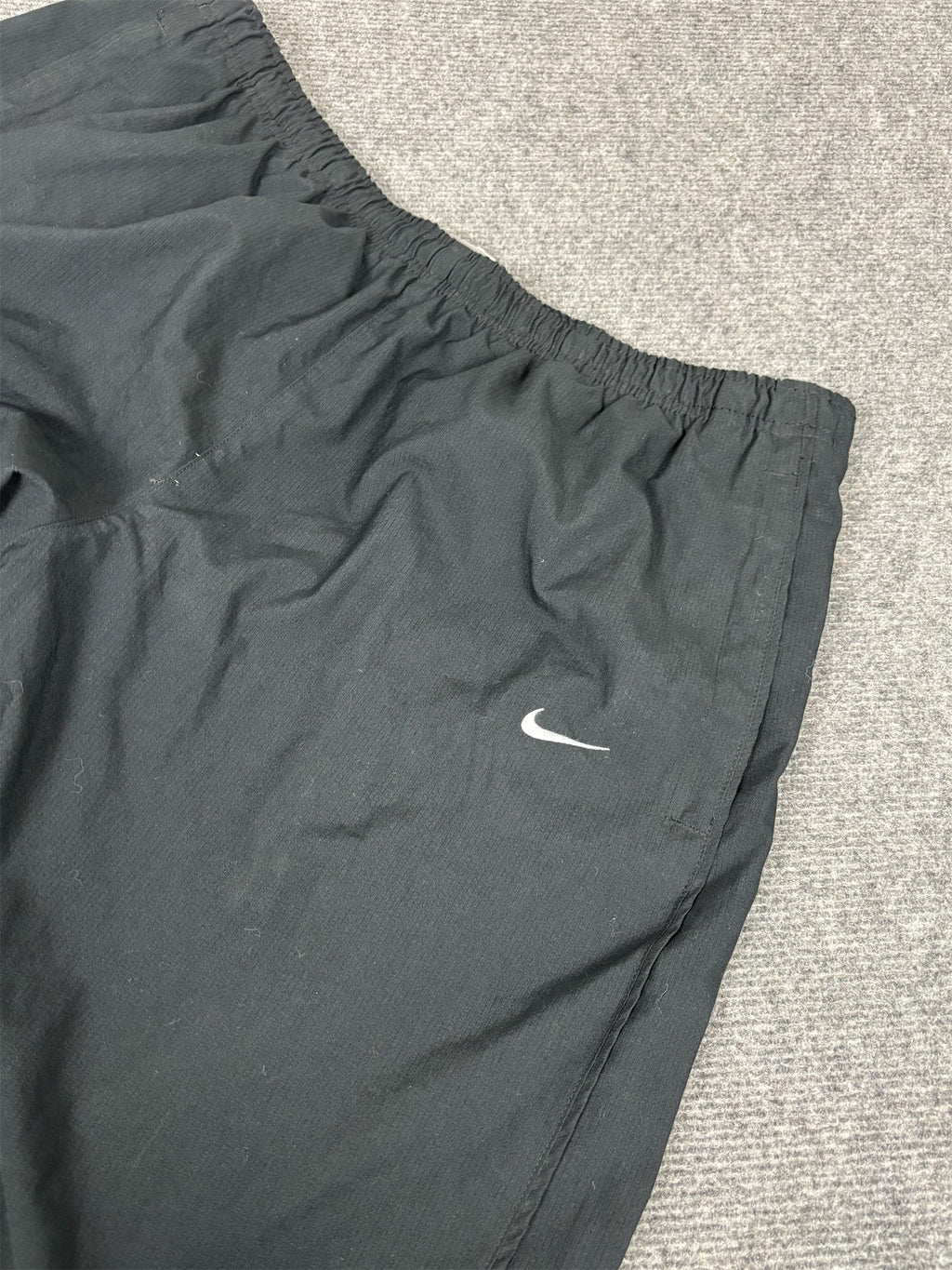 Vintage Y2K Nike Track Pants Men's XL Black Grey Swoosh Heavy Joggers Wide Leg