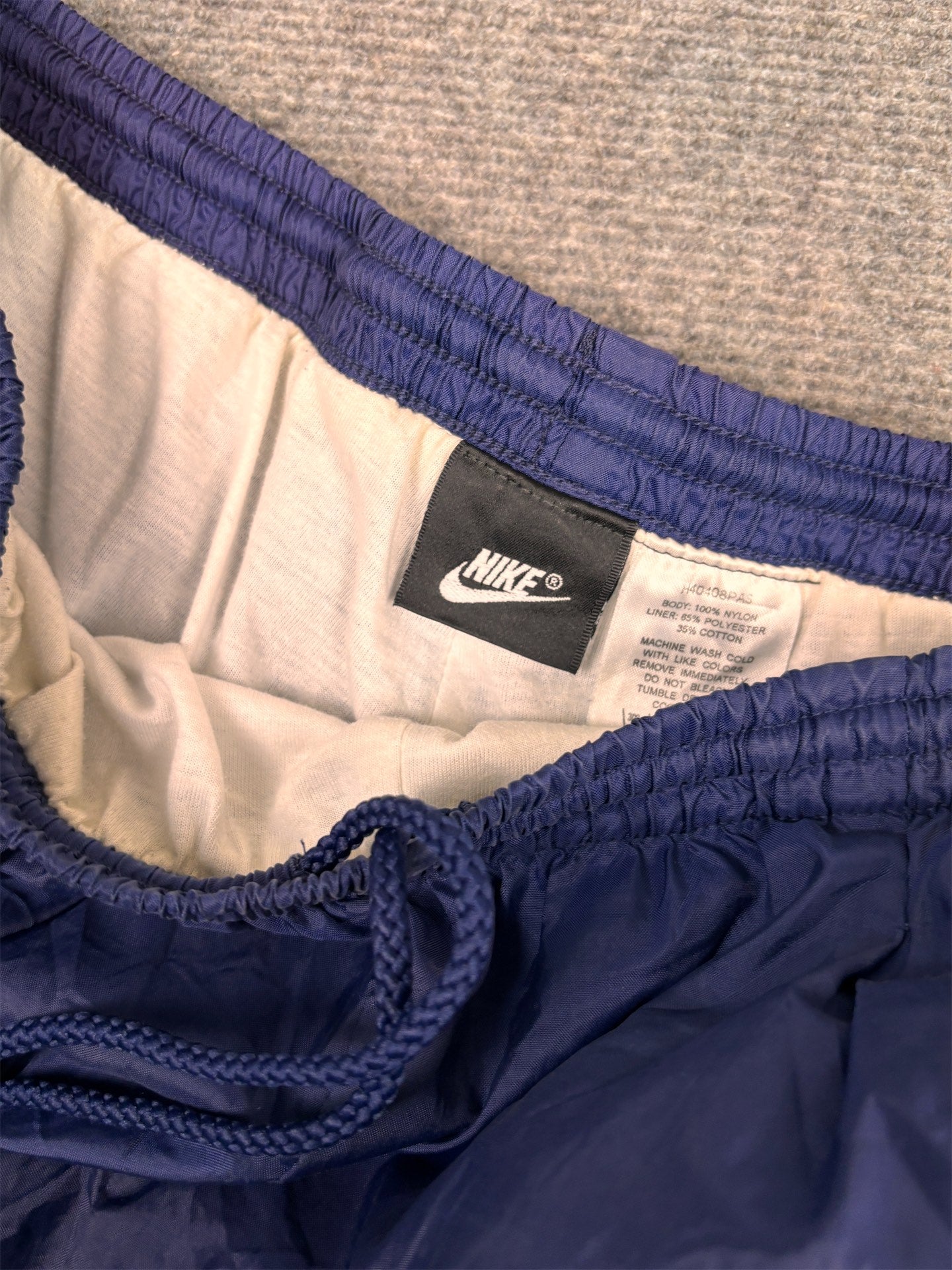 Vintage 90's Nike Track Pants Men's L Navy Joggers Parachute Tapered