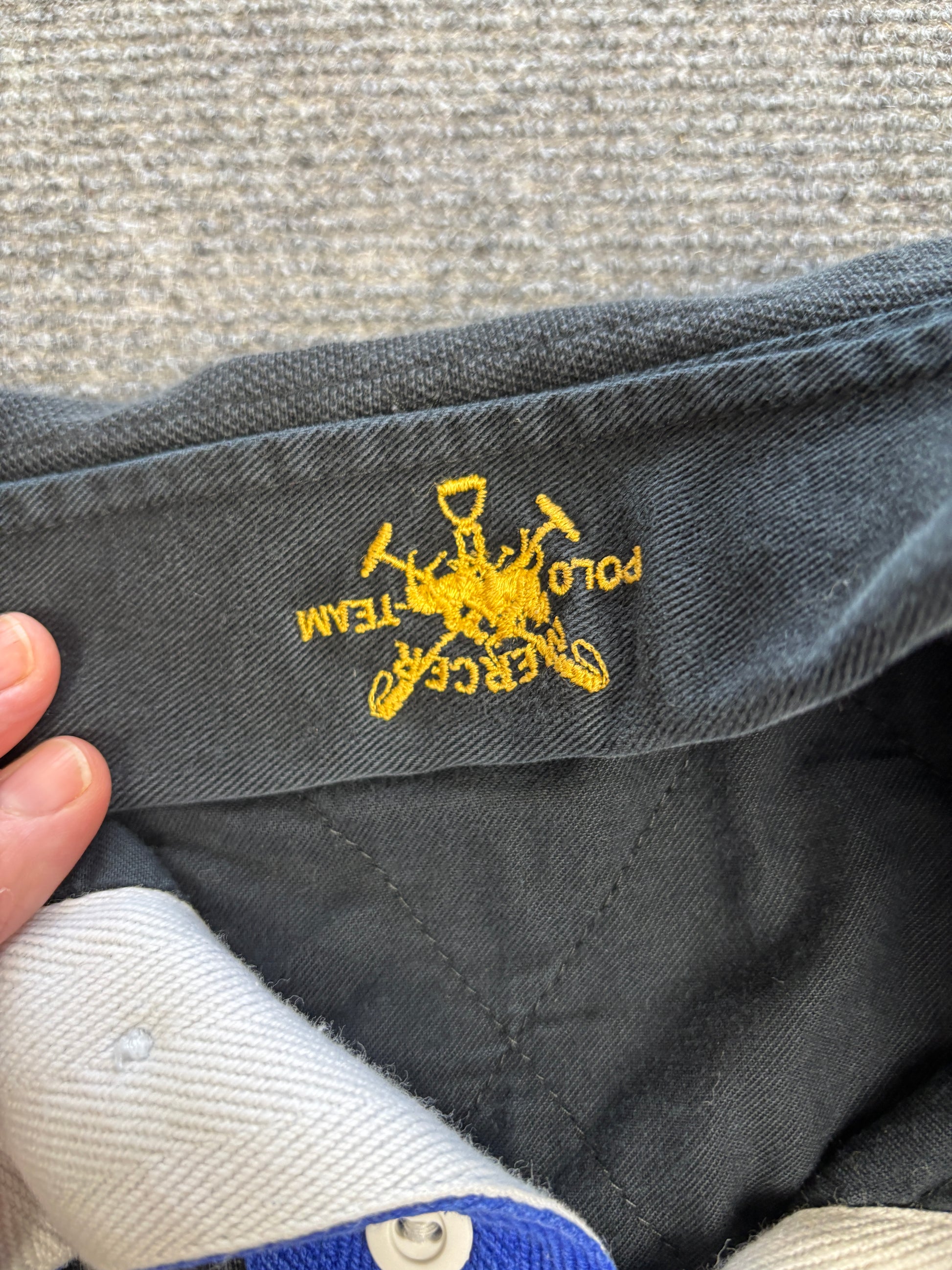 Vintage 90's Ralph Lauren Rugby Polo Men's XL Black Winter Cup Embroidered Patch Collared