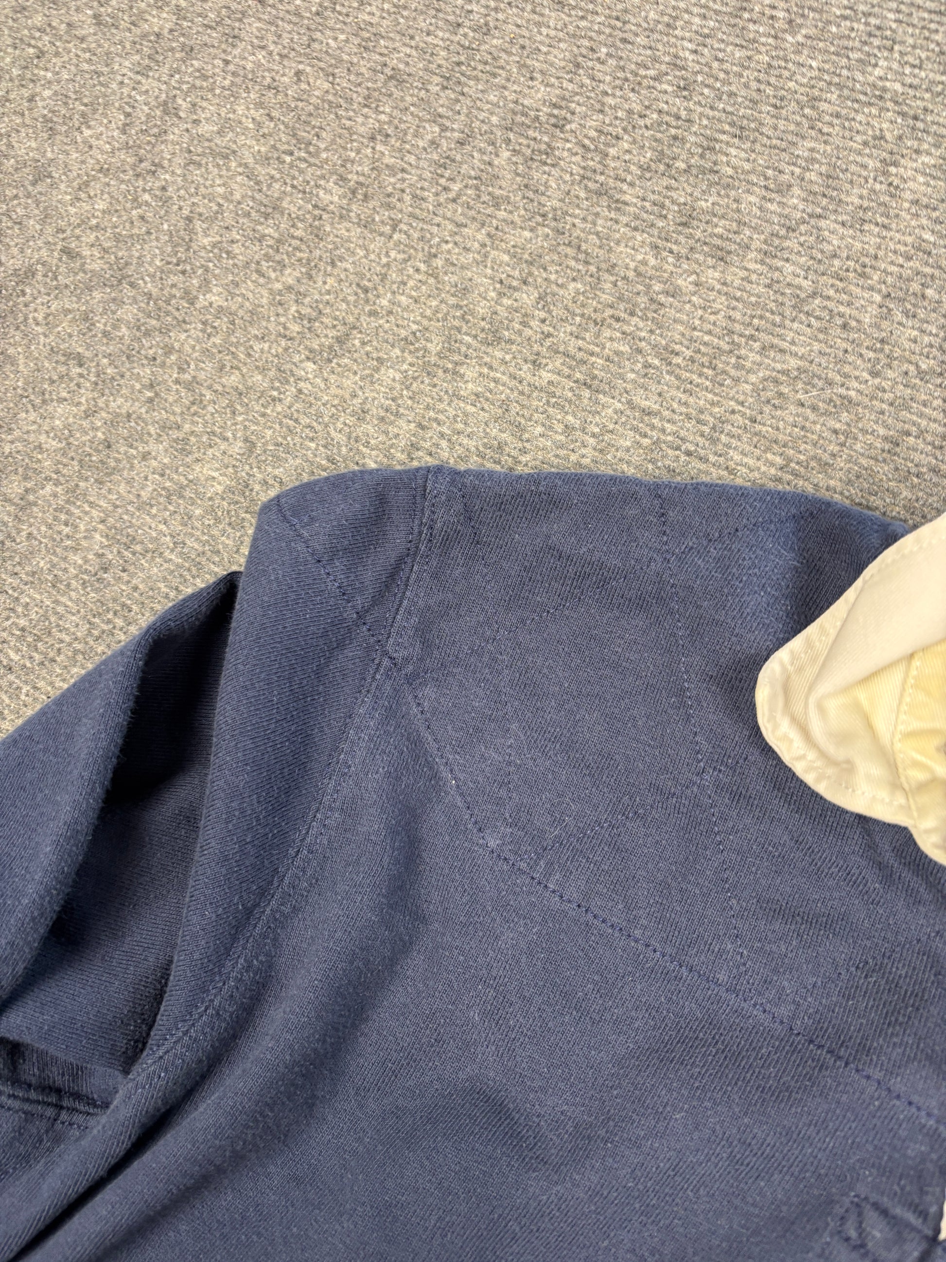 Vintage 90's Ralph Lauren Rugby Polo Men's L Navy Yellow Pony Collared