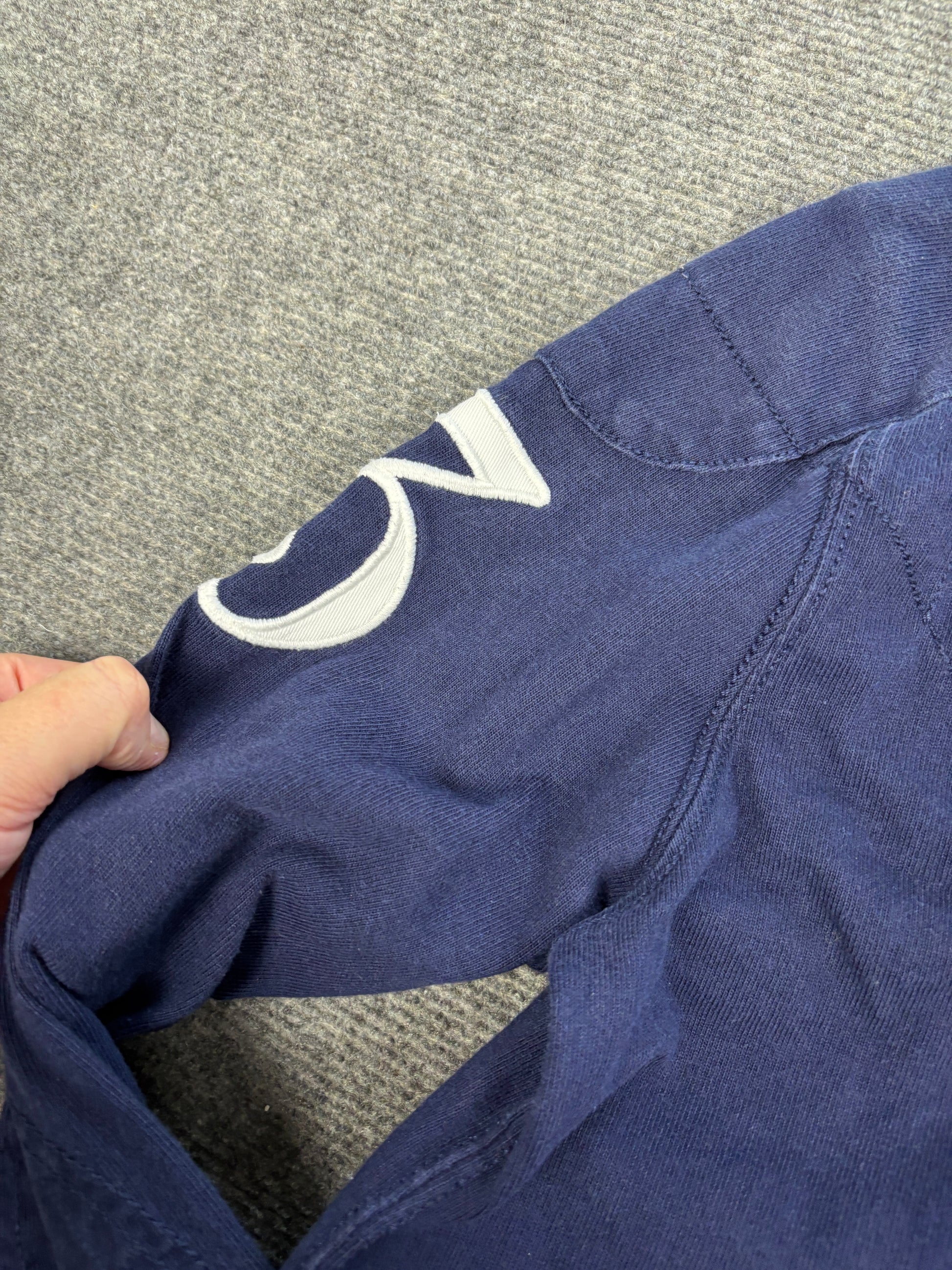 Vintage 90's Ralph Lauren Rugby Polo Women's S Navy Big Pony Badge Logo Embroidered Collared