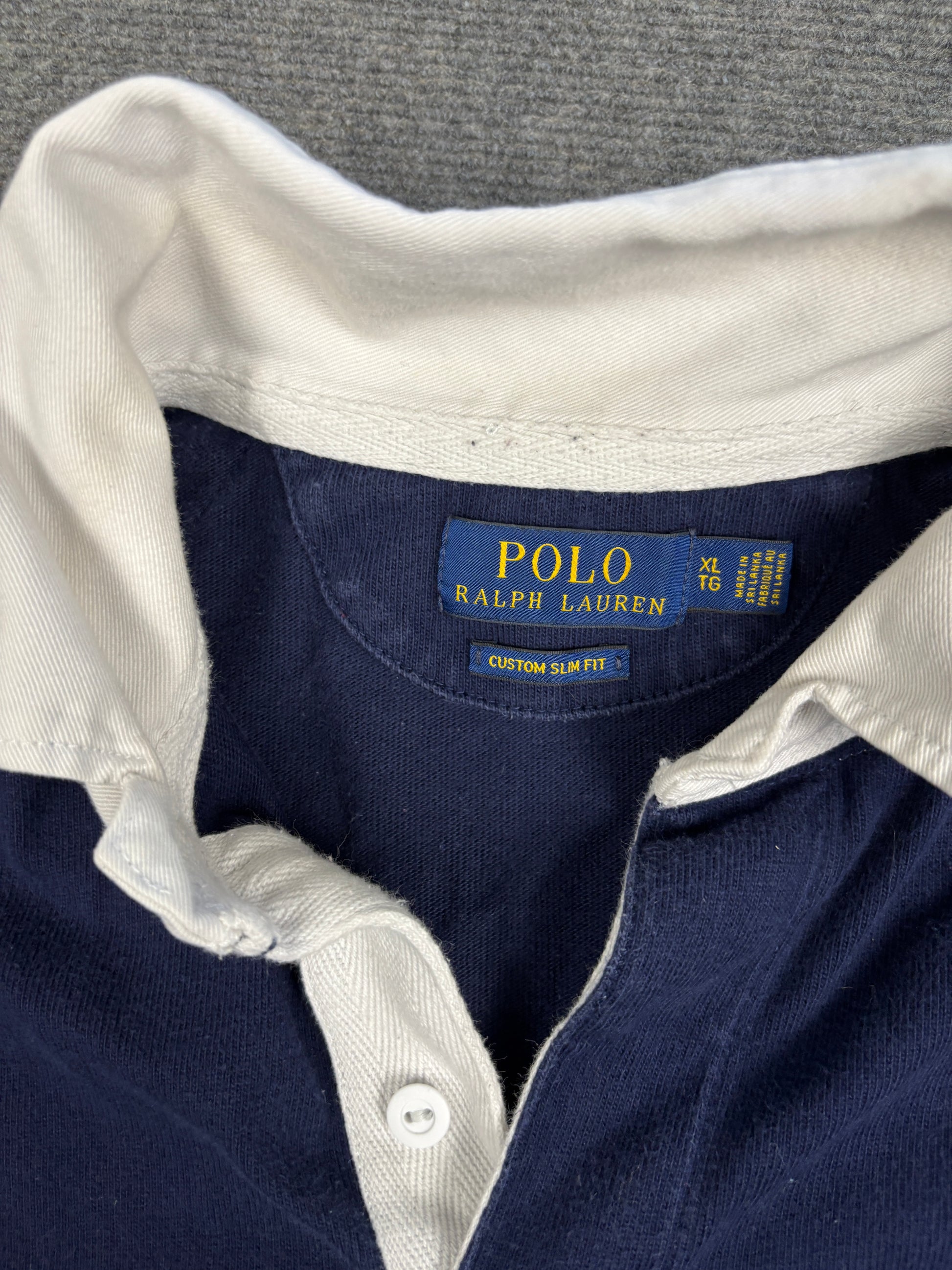 Ralph Lauren Rugby Polo Men's XL Navy White Pony Collared