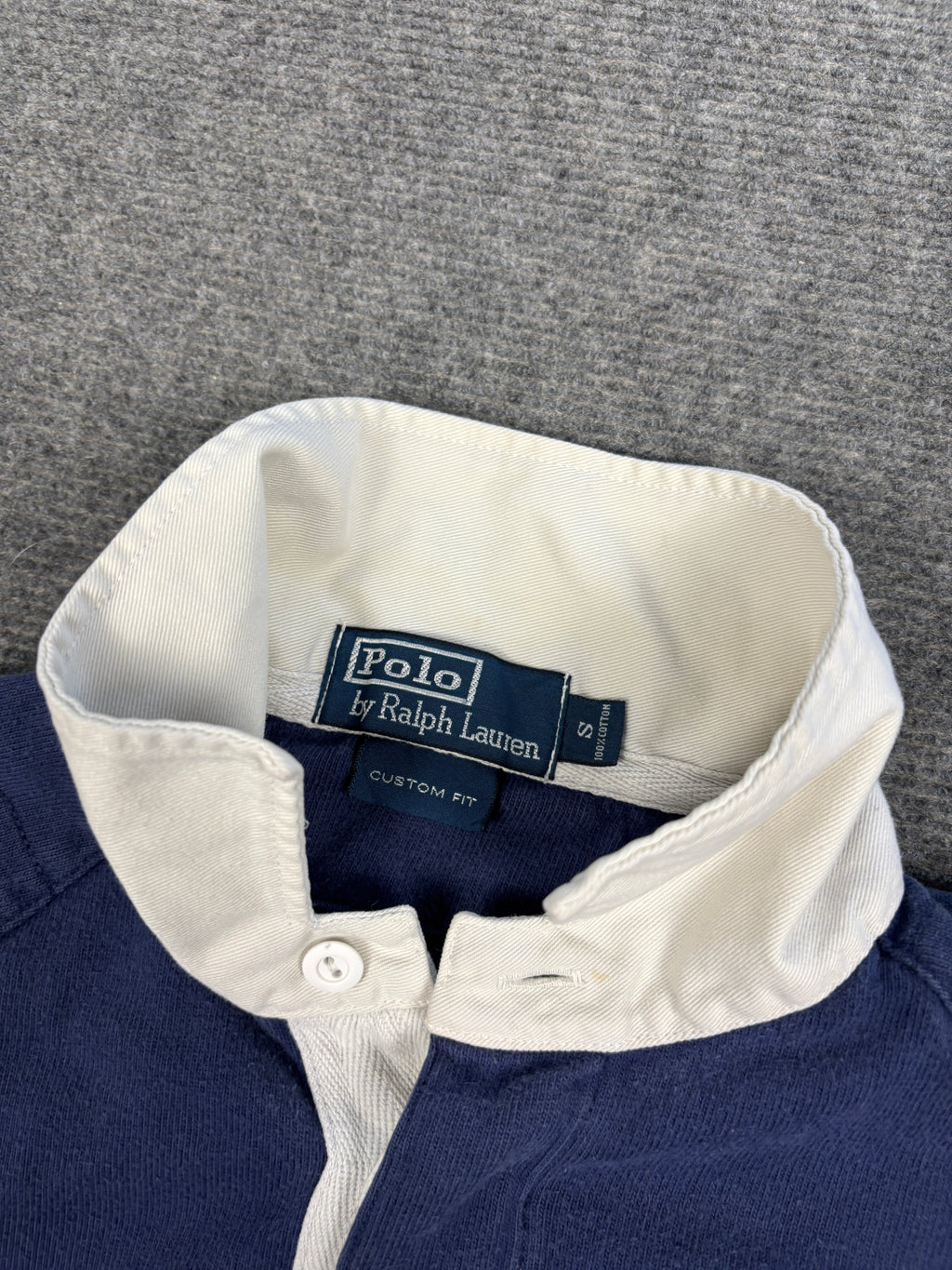 Vintage 90's Ralph Lauren Rugby Polo Men's S Navy Big Pony Collared