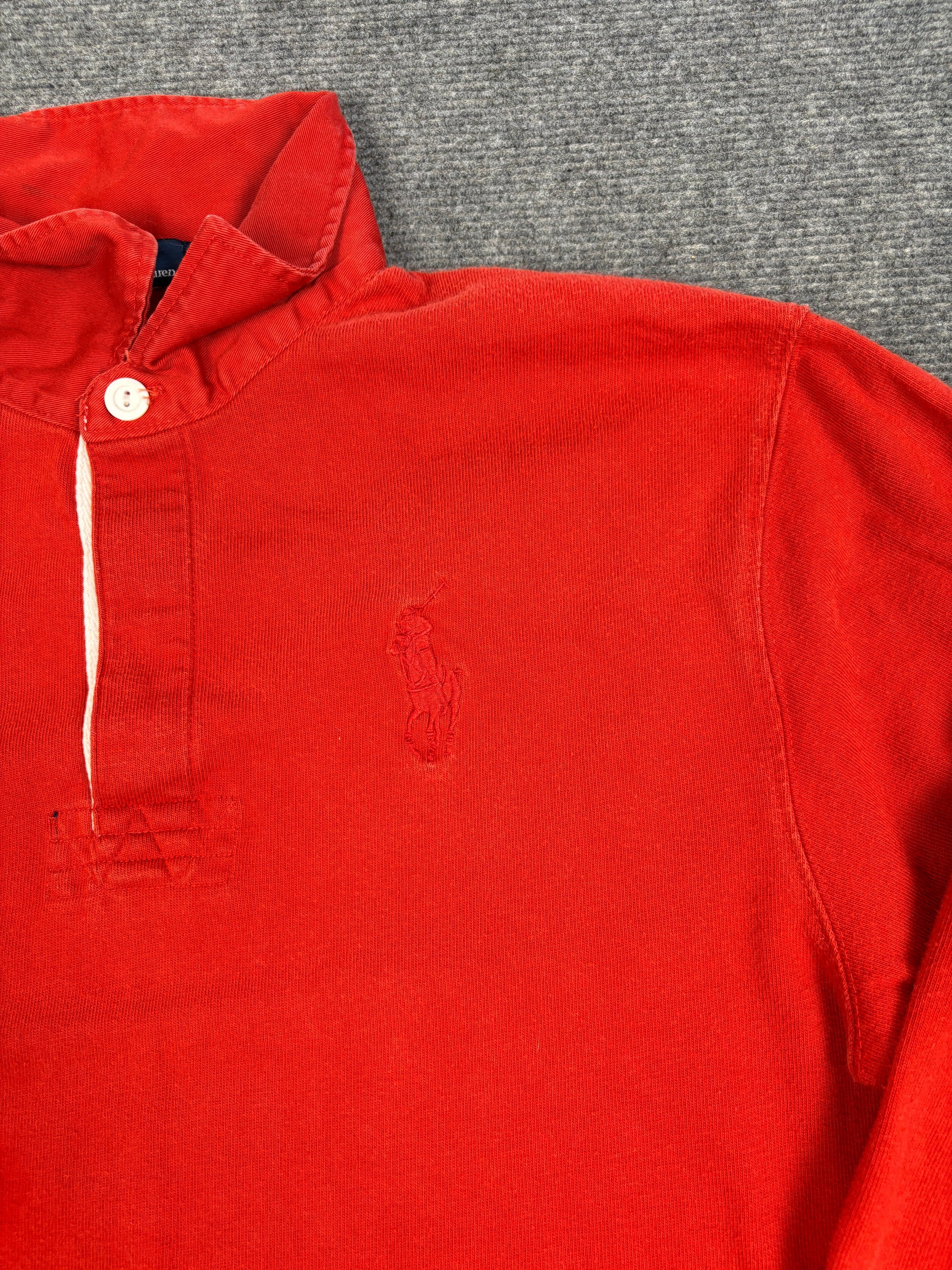 Vintage 90's Ralph Lauren Rugby Polo Men's S Double Red Big Pony Collared