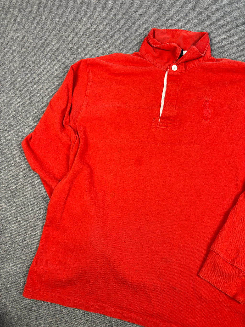 Vintage 90's Ralph Lauren Rugby Polo Men's S Double Red Big Pony Collared