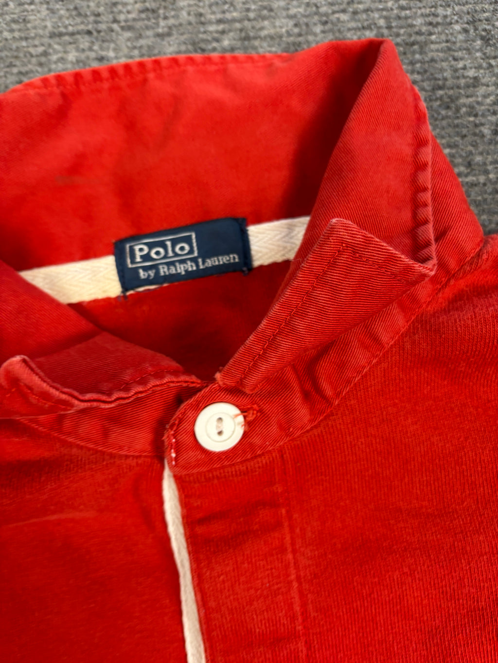 Vintage 90's Ralph Lauren Rugby Polo Men's S Double Red Big Pony Collared