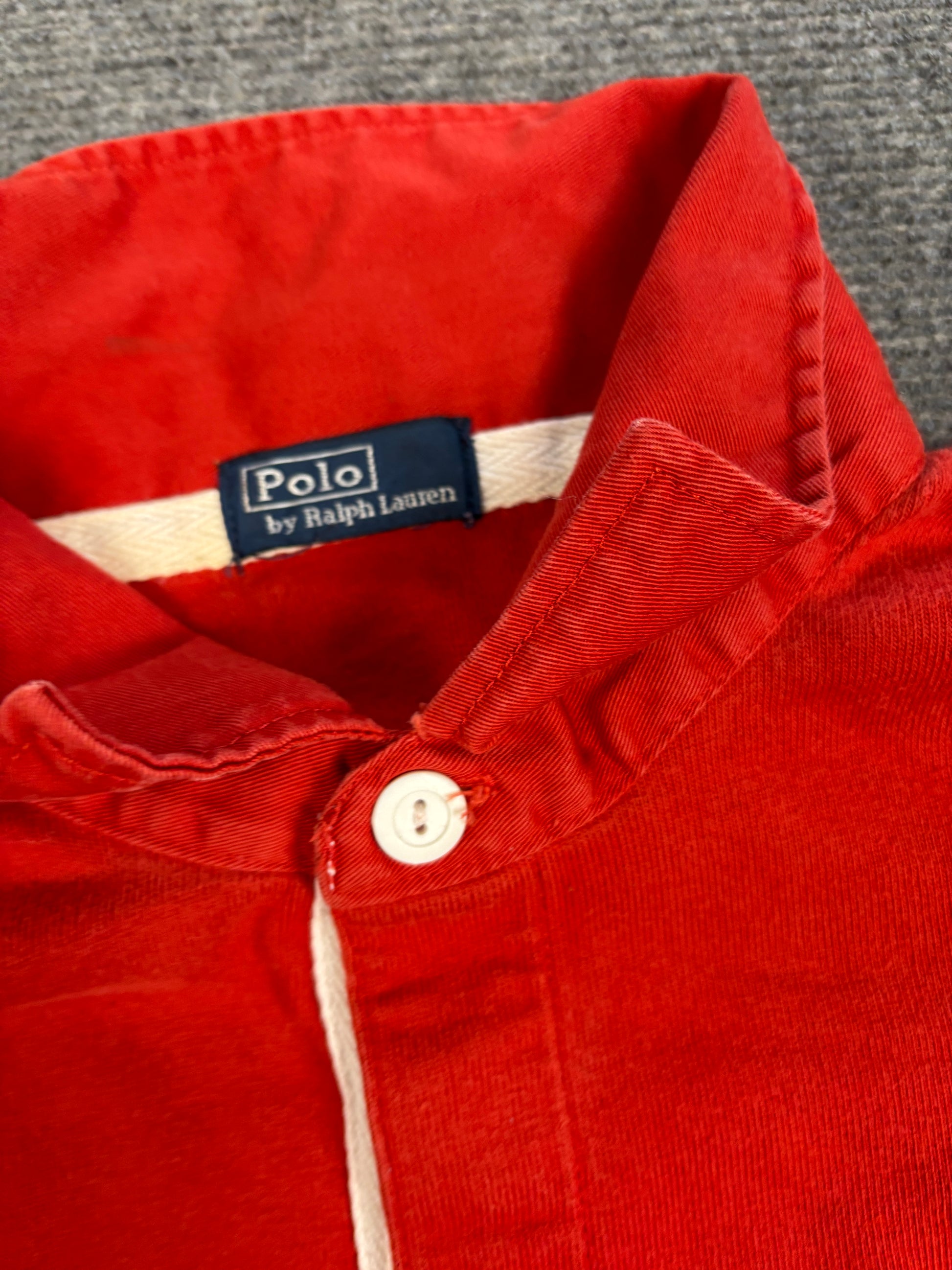 Vintage 90's Ralph Lauren Rugby Polo Men's S Double Red Big Pony Collared