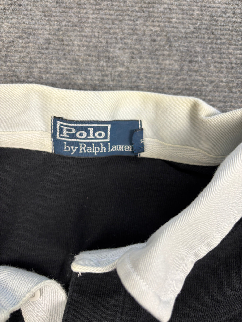 Vintage 90's Ralph Lauren Rugby Polo Men's L Black Red Pony Collared