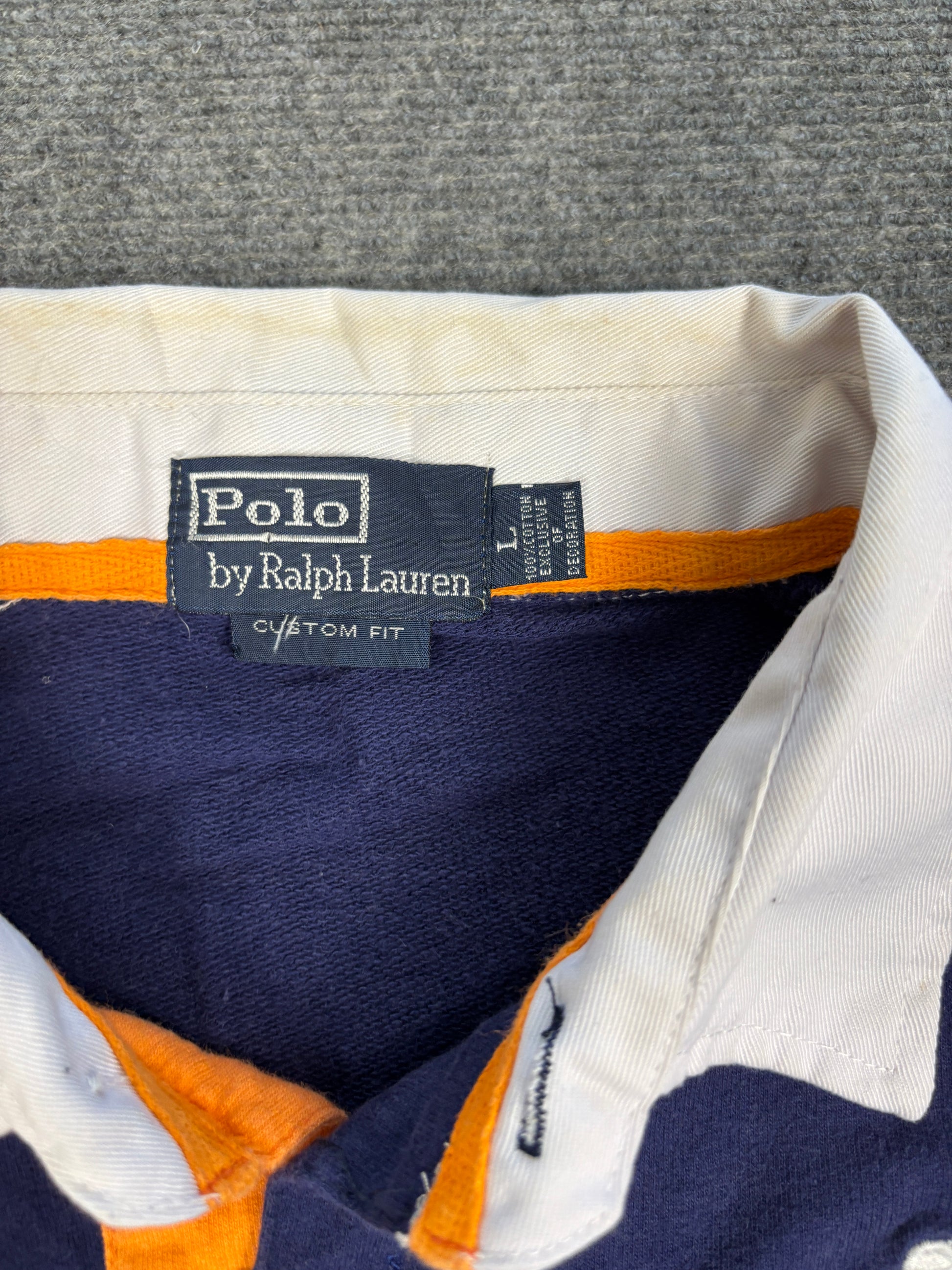 Vintage Y2K Ralph Lauren Rugby Polo Men's M Navy USA crest Big Pony Collared