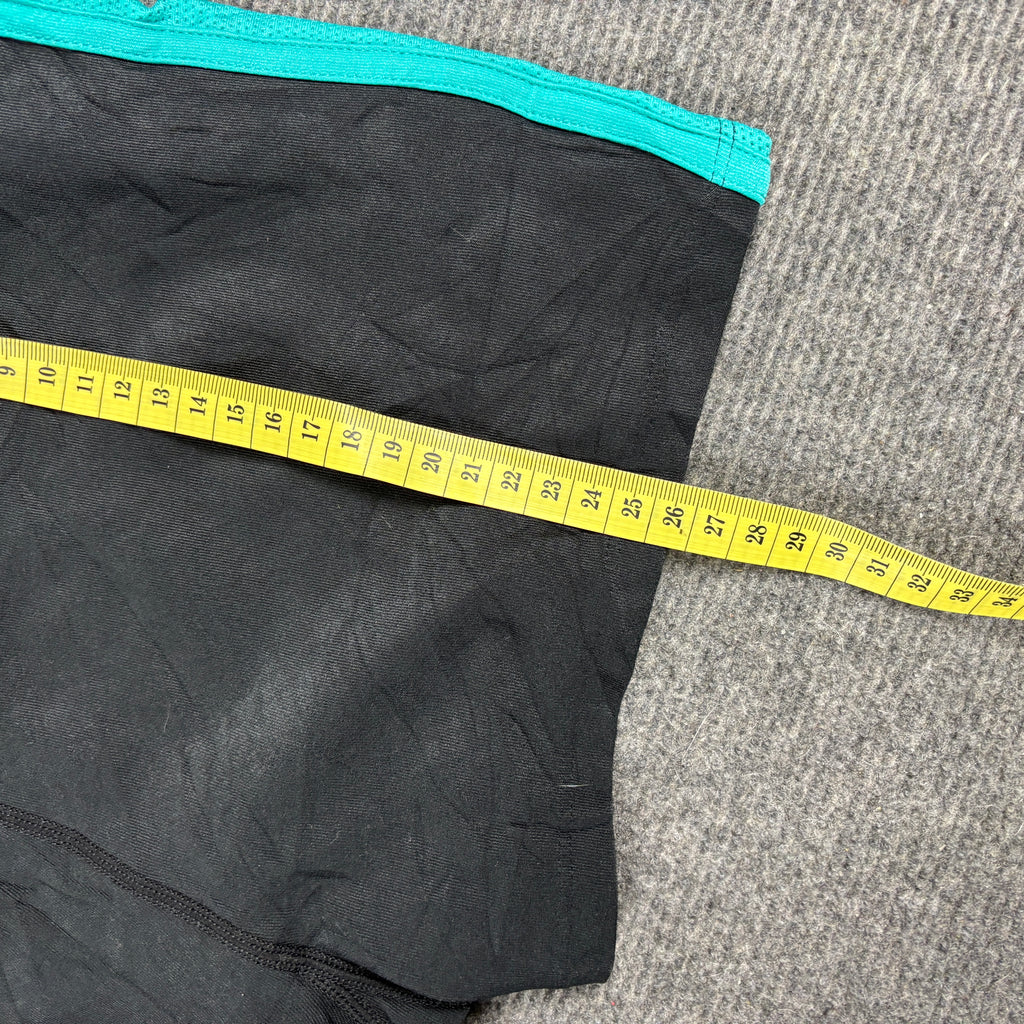 Vintage Y2K Nike Pro Tight Shorts Women's Small Black Teal Mesh Panel Activewear