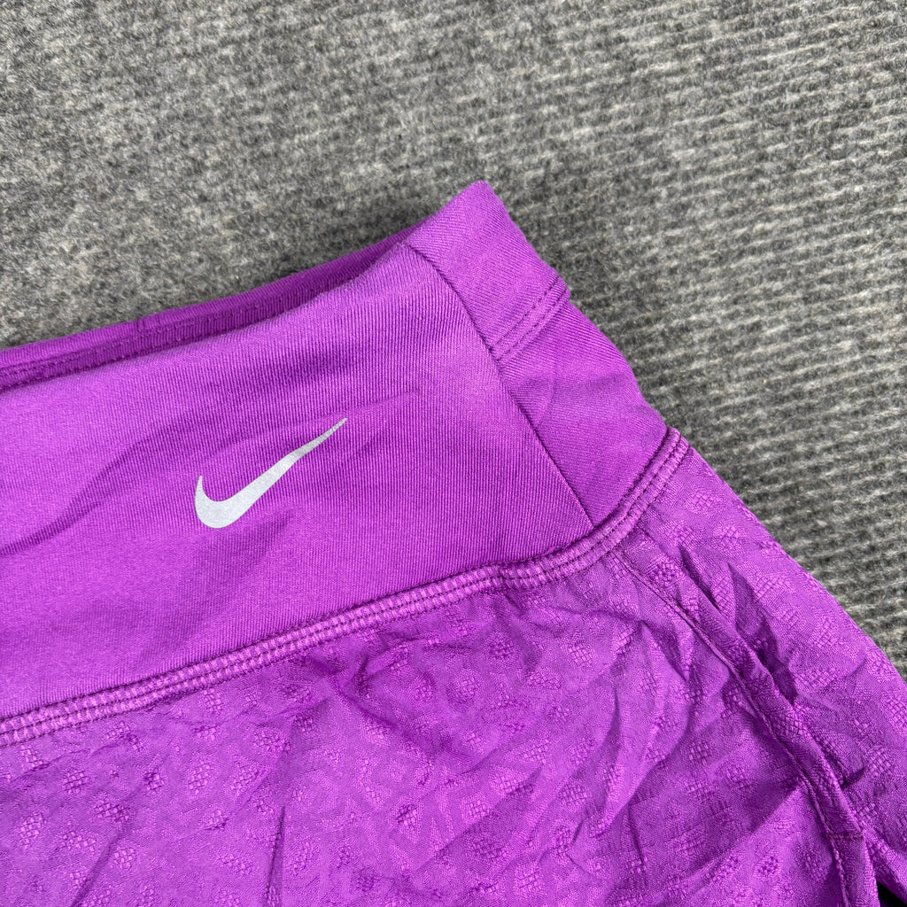 Nike 2-in-1 Running Shorts Women's Small Purple Dri-Fit Activewear