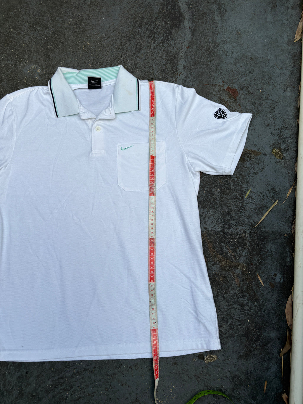 Vintage Y2K Nike Golf Polo Size M White Green Swoosh Classic Golf Logo