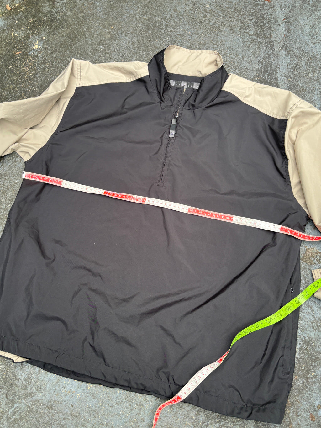 Vintage 90s Nike Golf Jacket Size L Black Tan 14/ Zip Classic Nylon Windbreaker