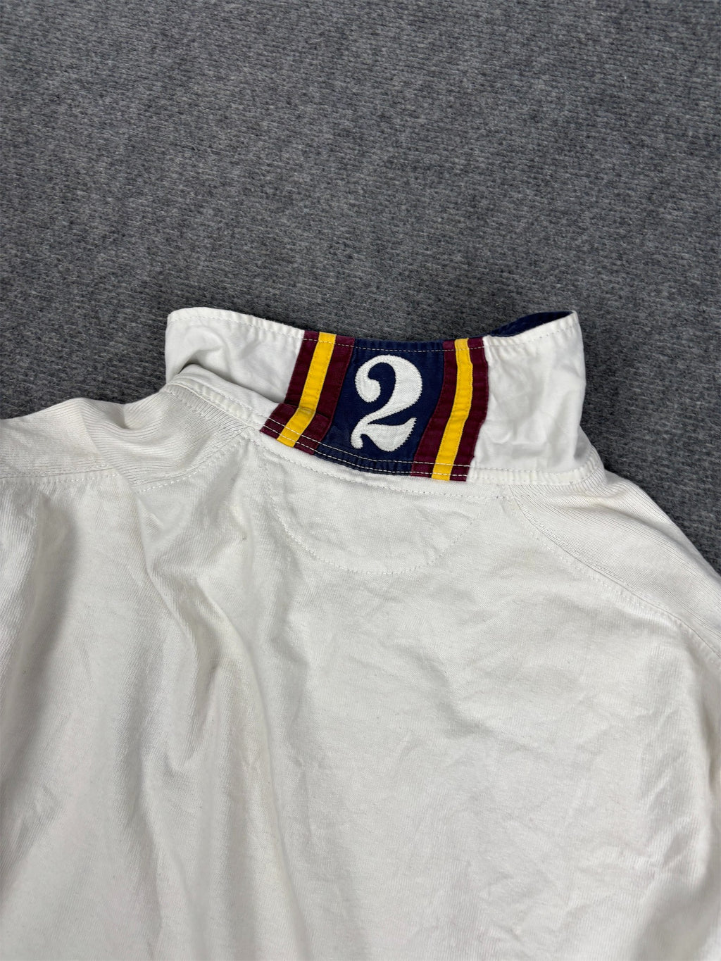 Vintage 90's Ralph Lauren Rugby Polo Men's L White Big Pony 2 Sleeve Neck Collared