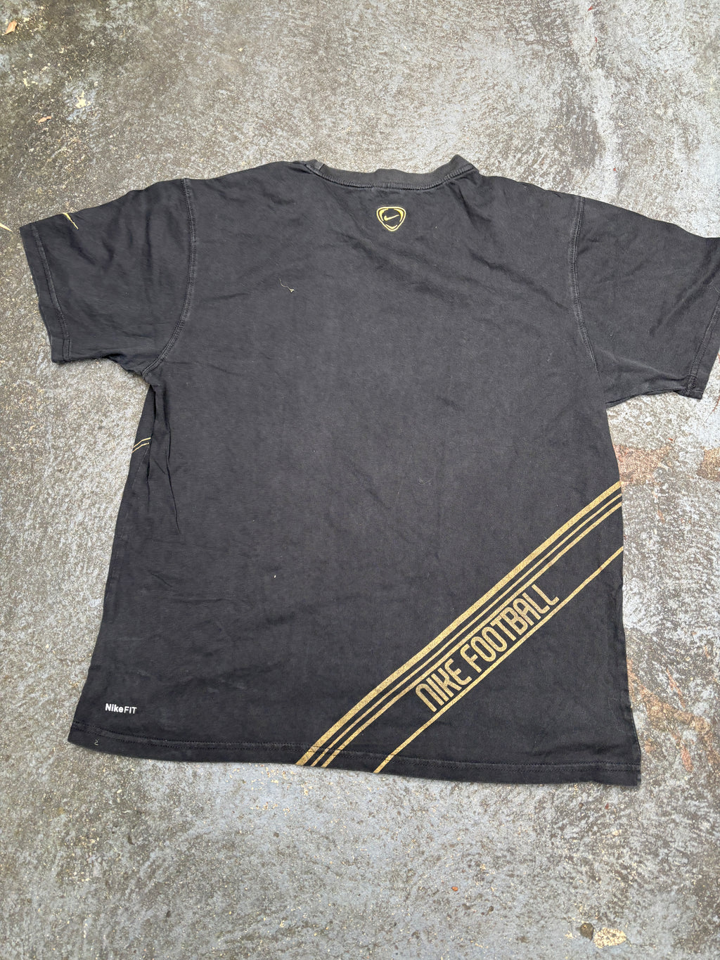Vintage Y2K Nike Football T-Shirt Men’s XL Black Gold Wayne Rooney Manchester United