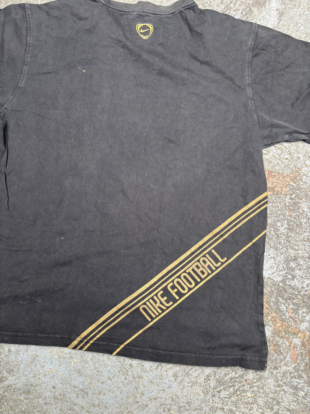 Vintage Y2K Nike Football T-Shirt Men’s XL Black Gold Wayne Rooney Manchester United