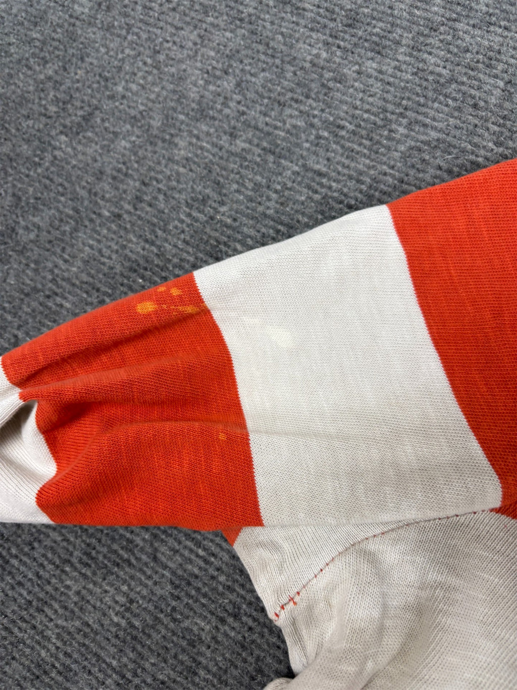 Modern Ralph Lauren Rugby Polo Men's L Orange White Striped Double R Logo Embroidered Oversized Collared