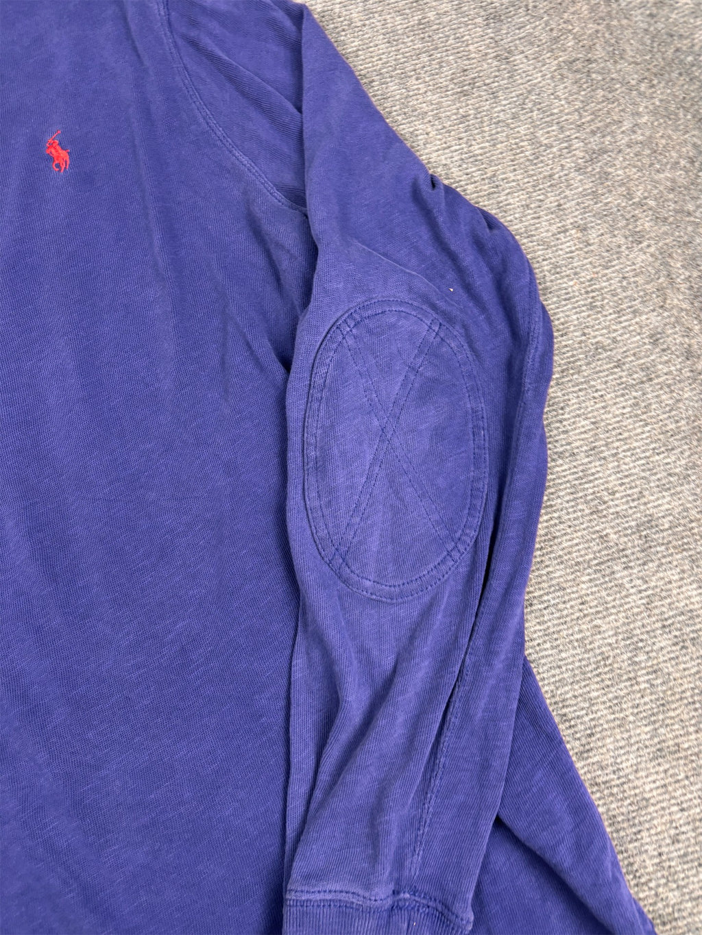 Modern Classic Ralph Lauren Rugby Polo Men's XL Navy Blue Red Pony Sleeve Pad Detail Collared