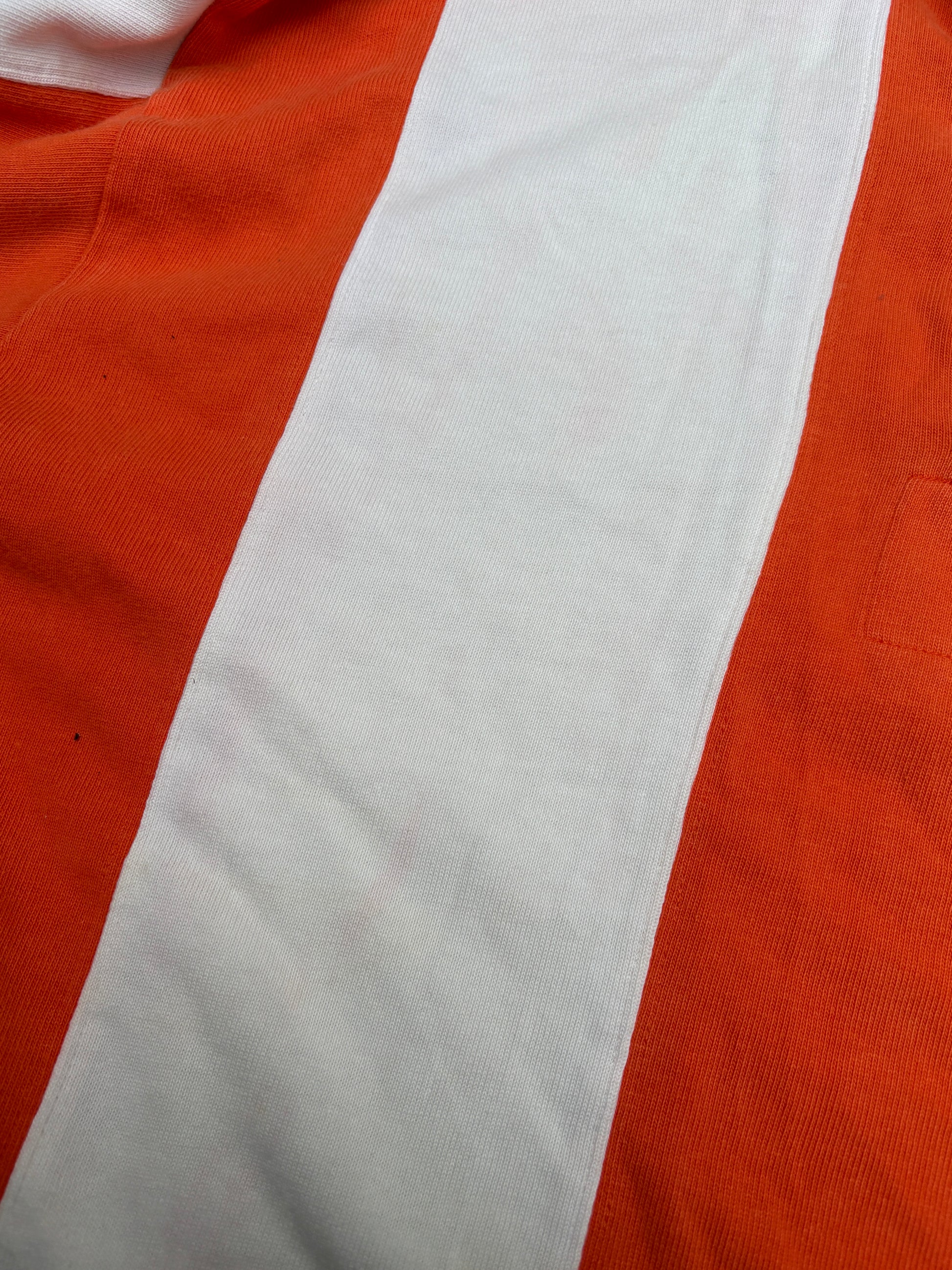 Vintage 90s Nautica Competition Rugby Polo Size M Oversized White Orange Stripe Logos