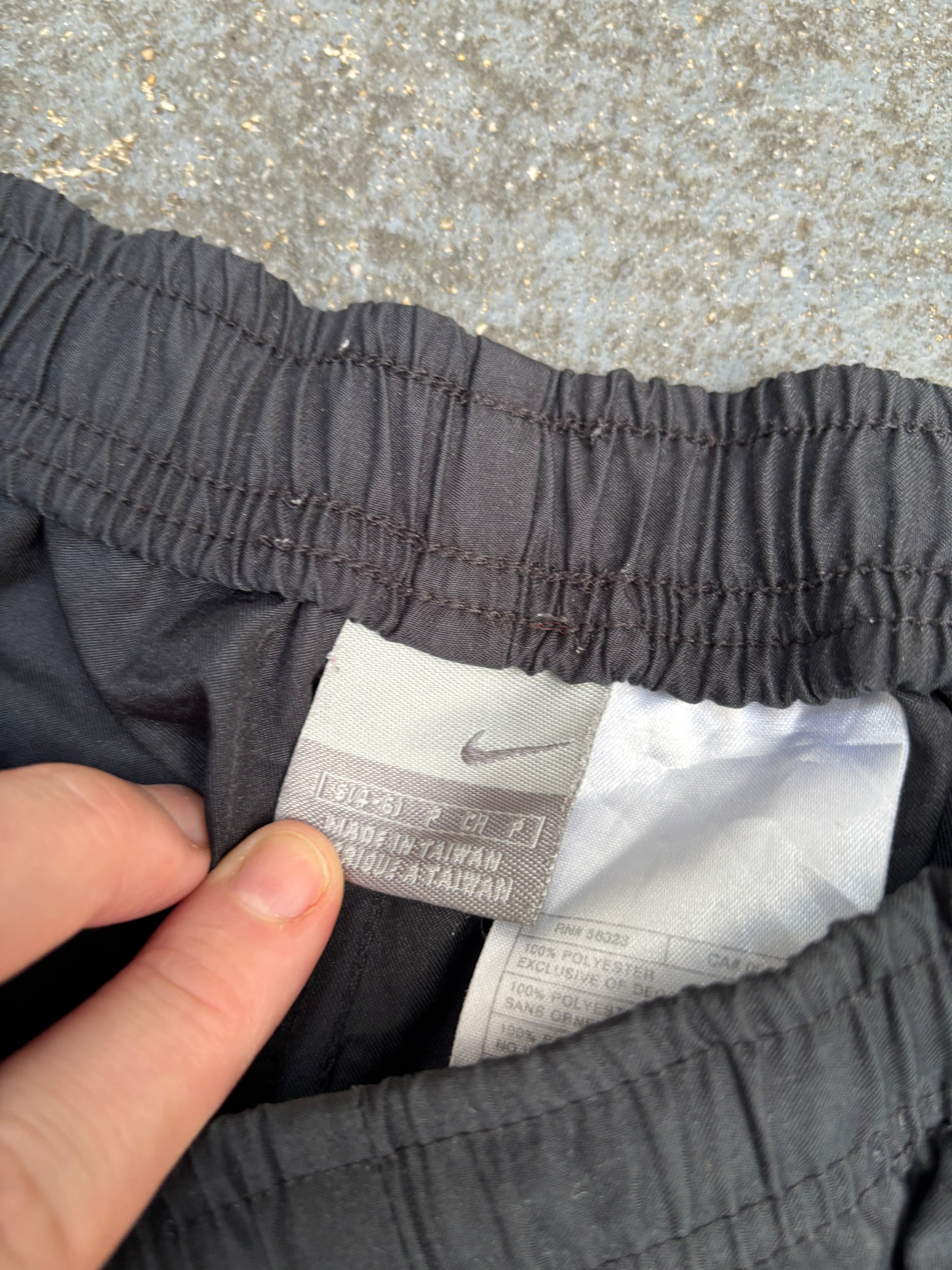 Vintage Y2K Nike Track Pants Women’s S Black White Side Detail Ankle Swoosh Slit