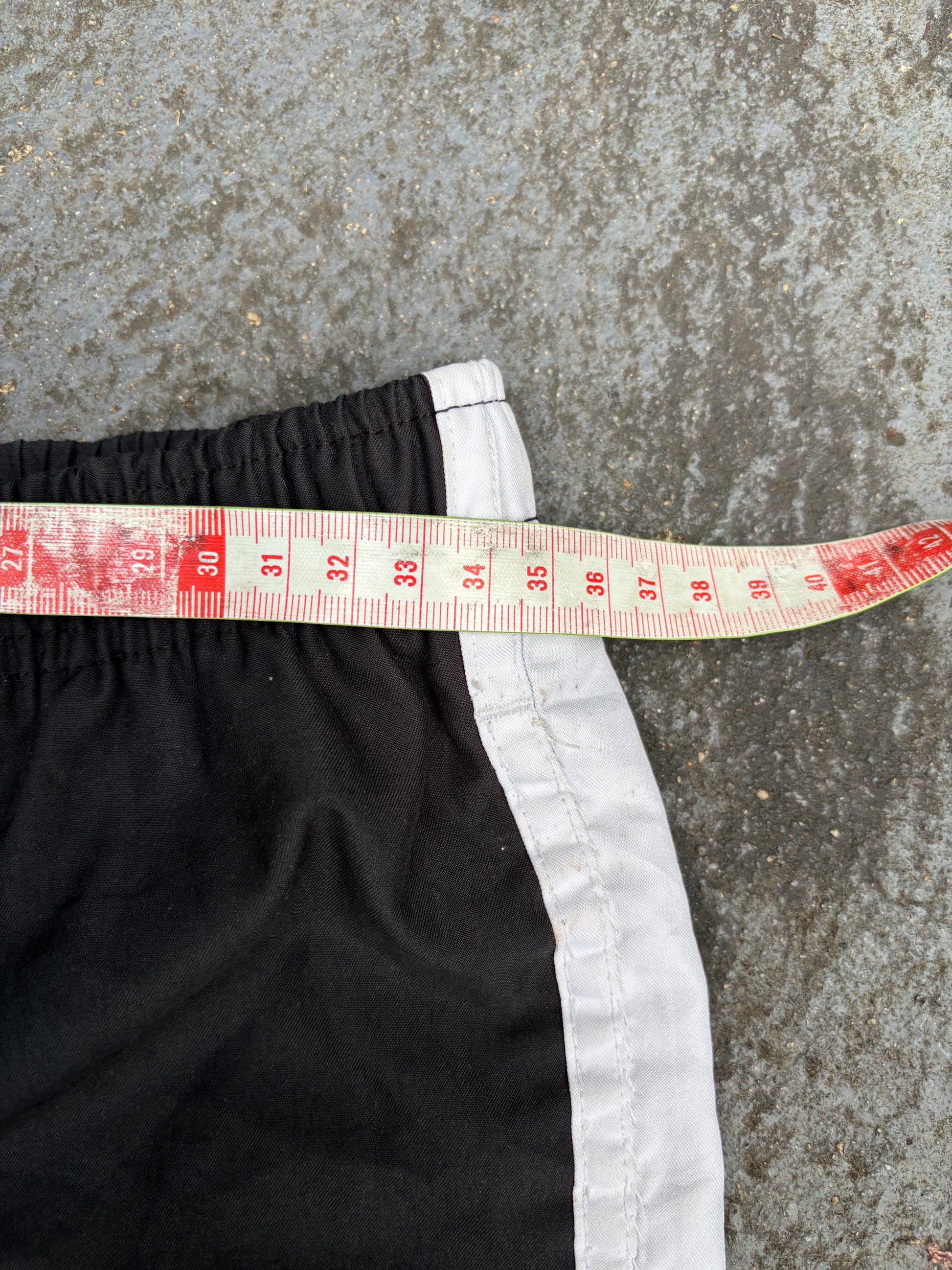 Vintage Y2K Nike Track Pants Women’s S Black White Side Detail Ankle Swoosh Slit