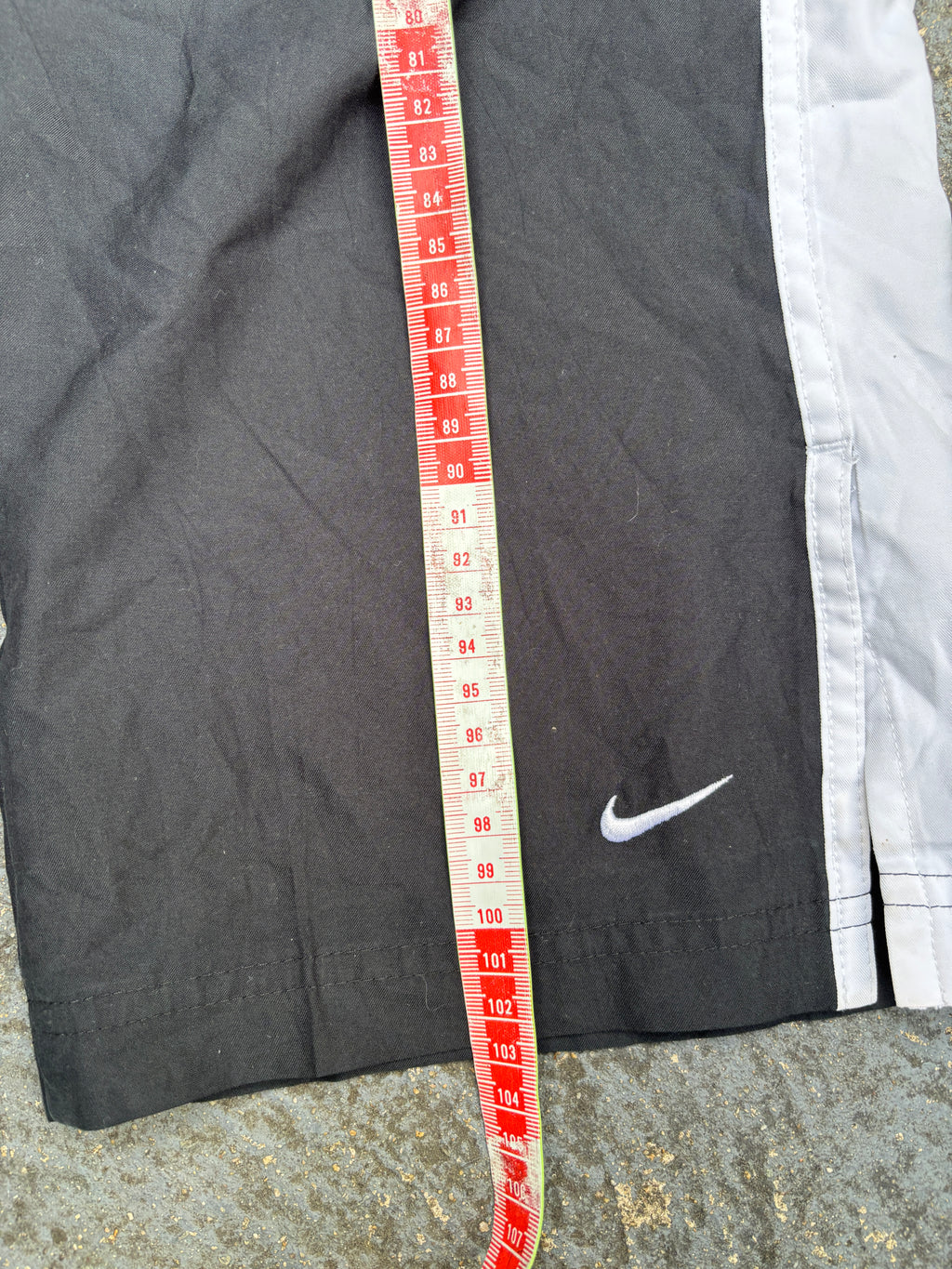 Vintage Y2K Nike Track Pants Women’s S Black White Side Detail Ankle Swoosh Slit