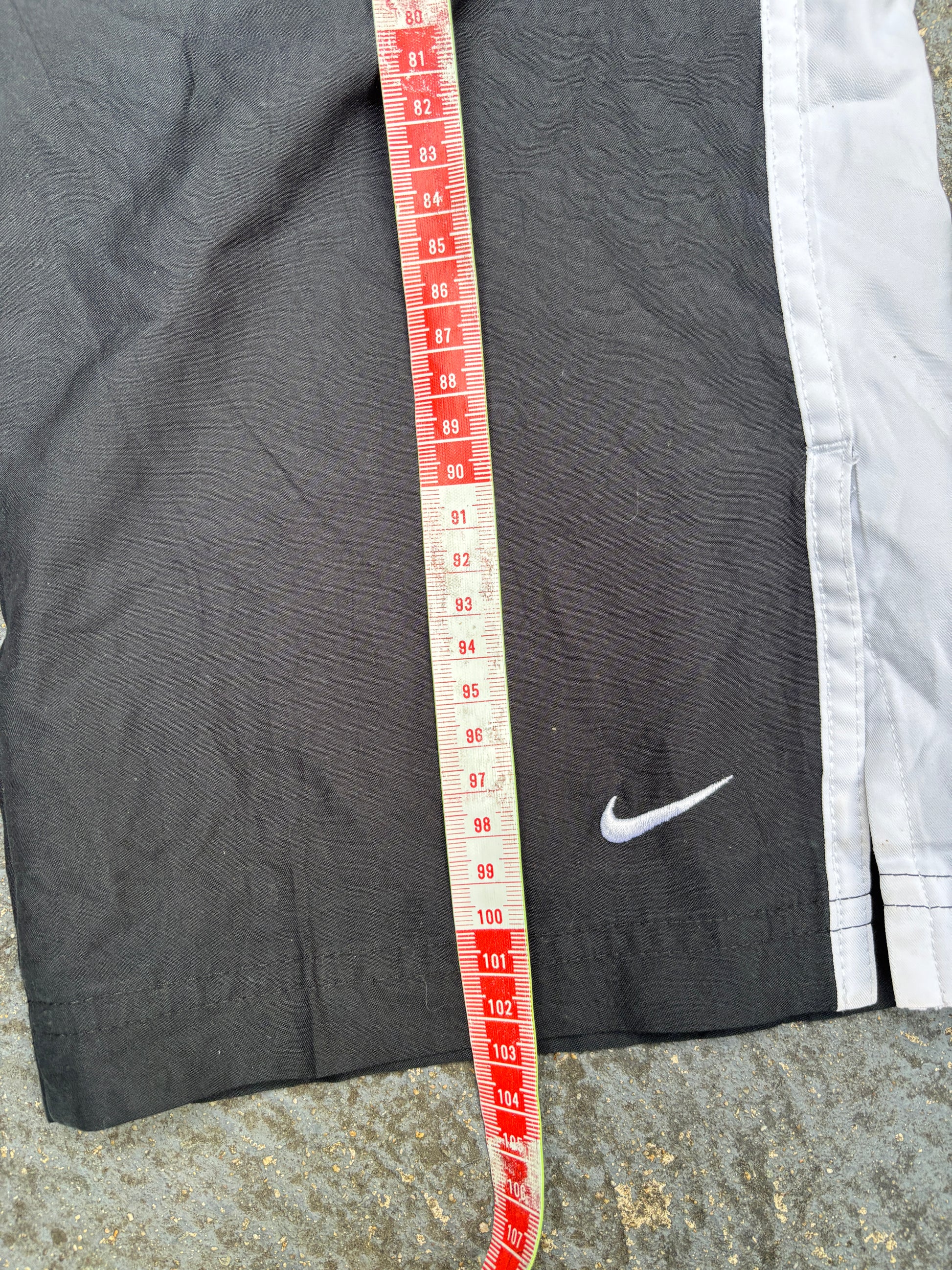 Vintage Y2K Nike Track Pants Women’s S Black White Side Detail Ankle Swoosh Slit