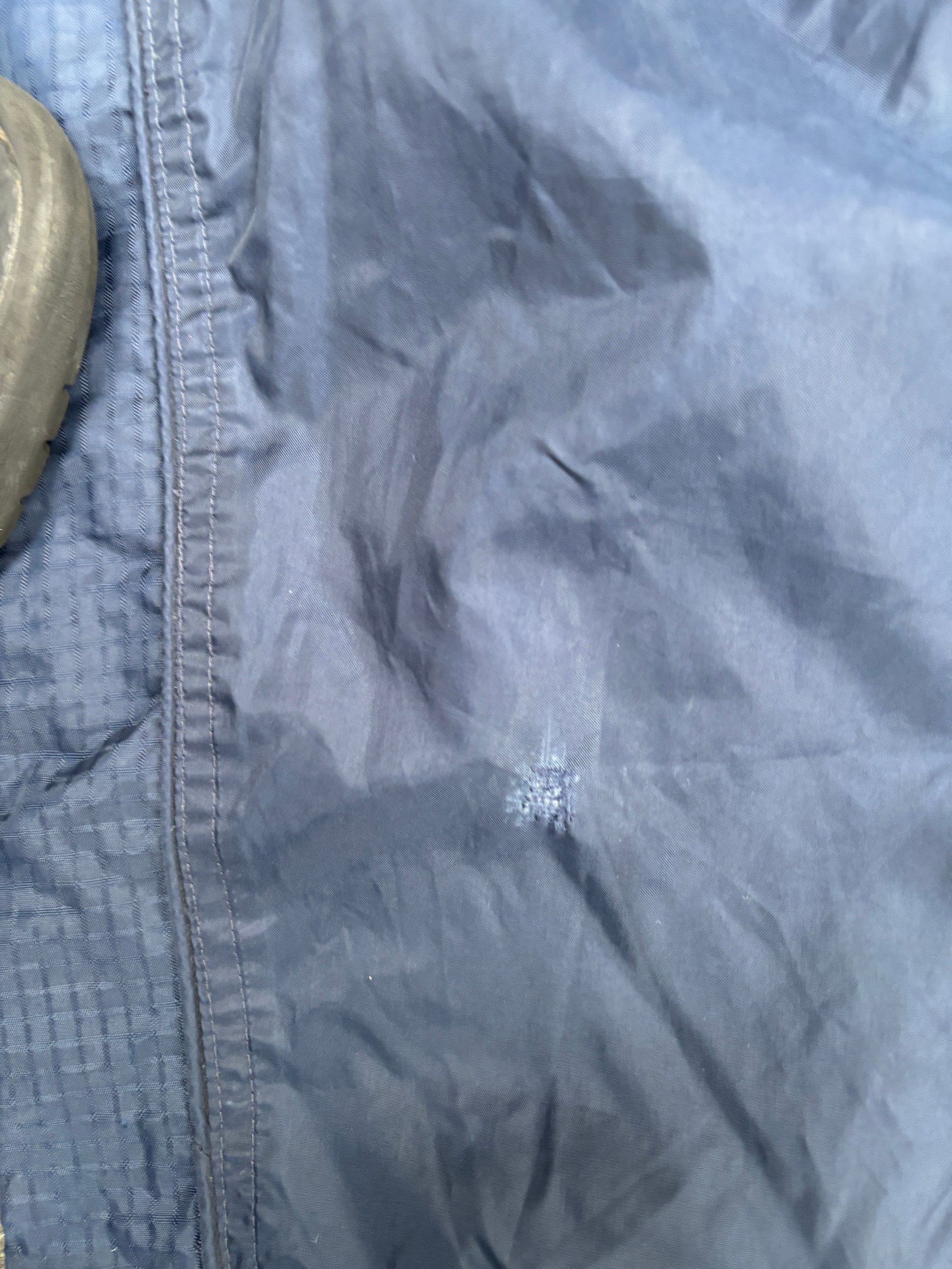 Vintage 90s Nike Track Pants Men’s S Navy Detail Swoosh Nylon Wide Leg Windbreakers