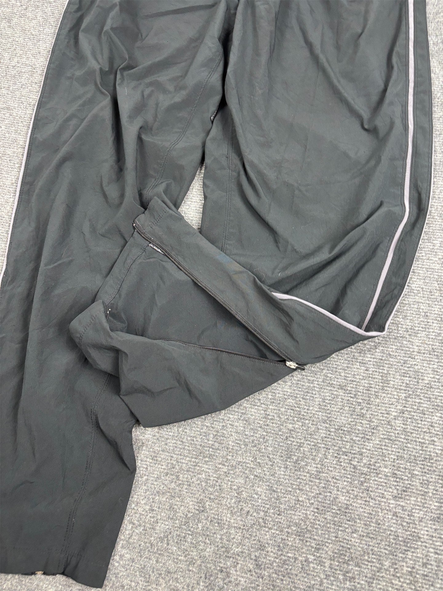 Vintage Y2K Nike FITDRY Track Pants Mens XL Black Grey Swoosh Piping Joggers