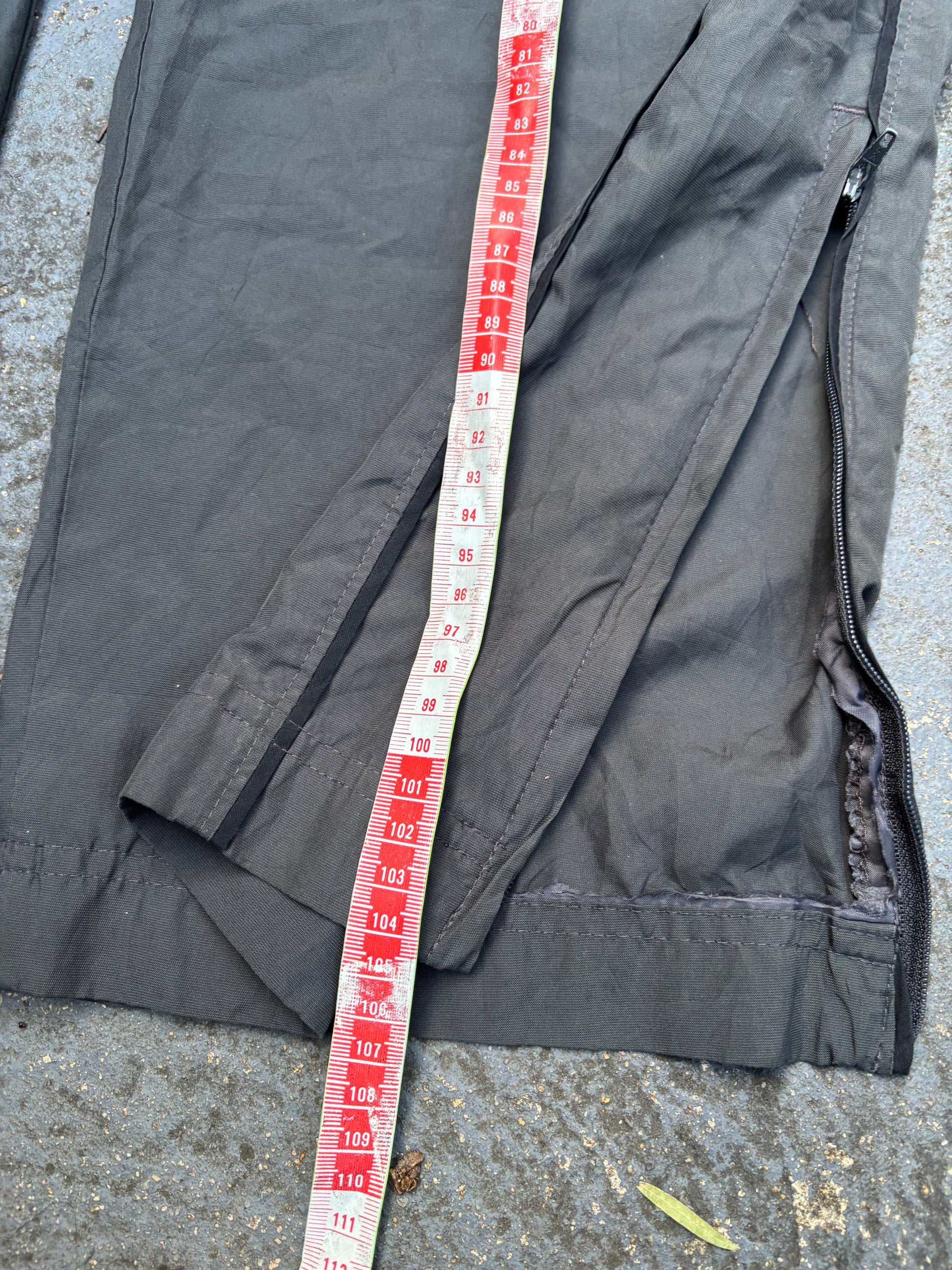 Vintage Y2K Nike Track Pants Sz L Grey Black Detail Wide Leg Classic Windbreaker