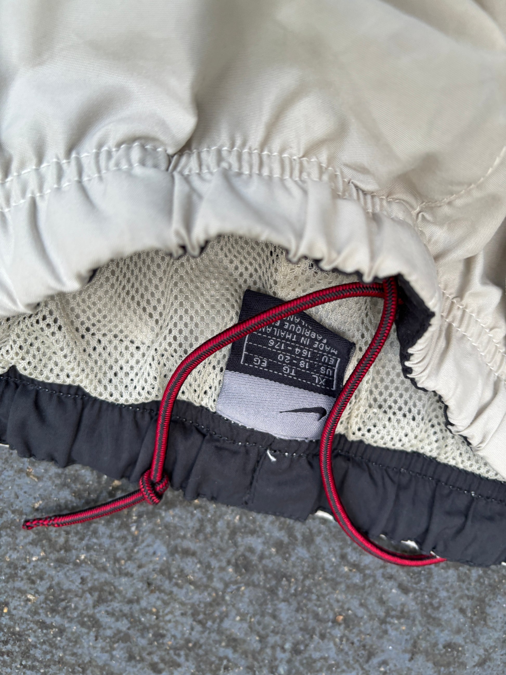 Vintage Y2K Nike Track Pants Women’s S/M Cream Double Knee Hiking Wide Leg Bungee