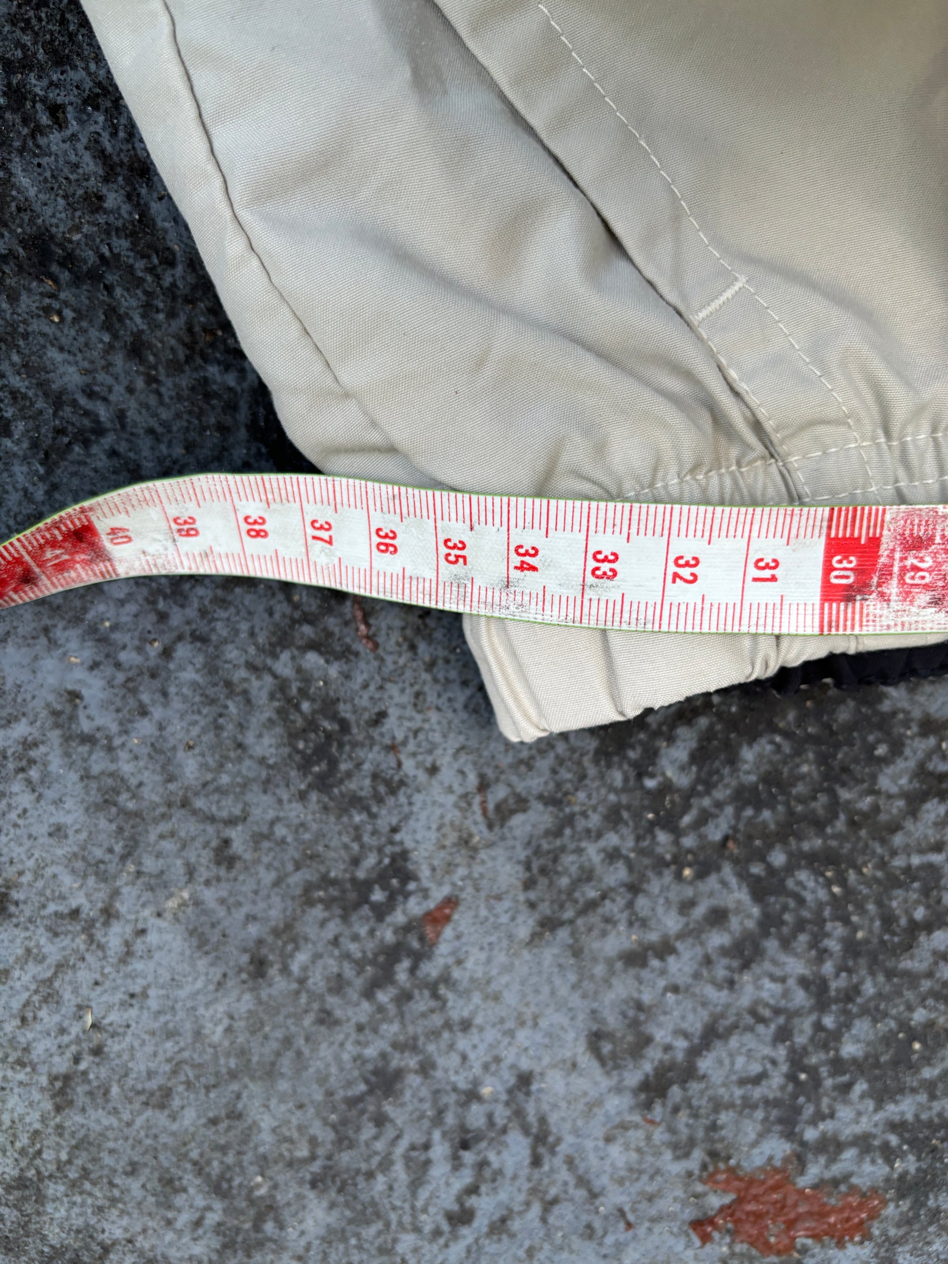 Vintage Y2K Nike Track Pants Women’s S/M Cream Double Knee Hiking Wide Leg Bungee