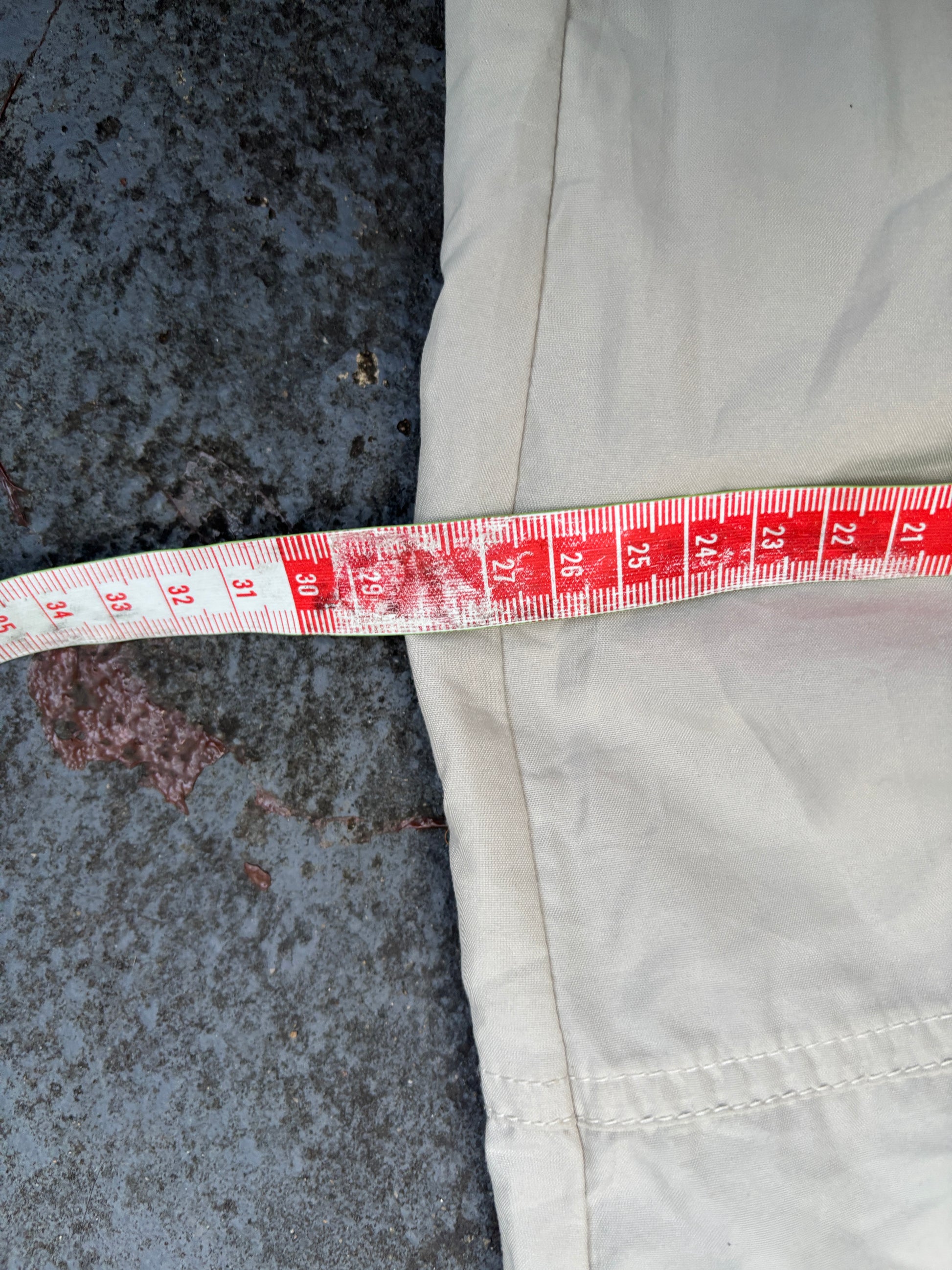 Vintage Y2K Nike Track Pants Women’s S/M Cream Double Knee Hiking Wide Leg Bungee