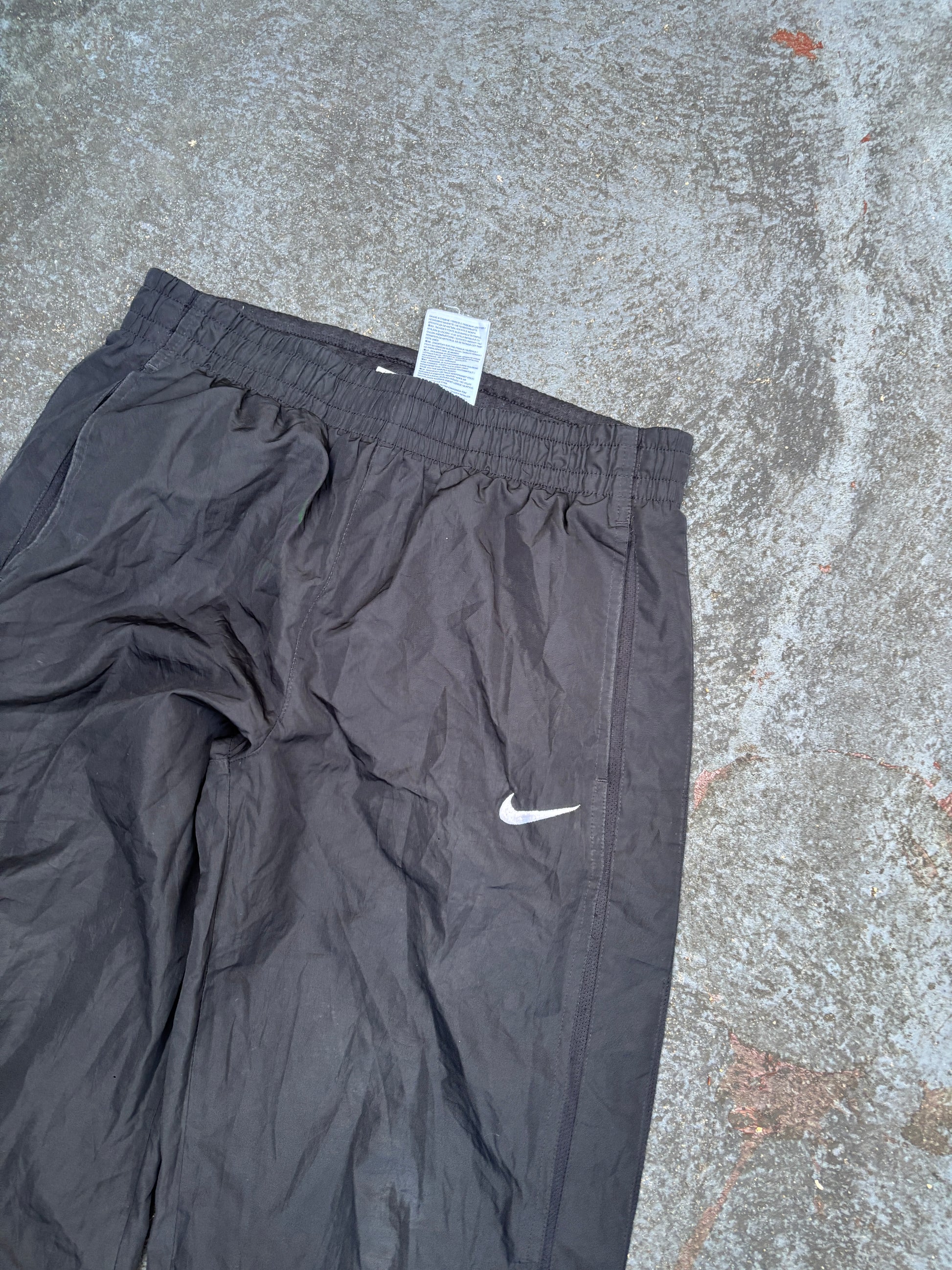 Vintage Y2K Nike Track Pants Men’s S Black White Swoosh Classic Windbreakers